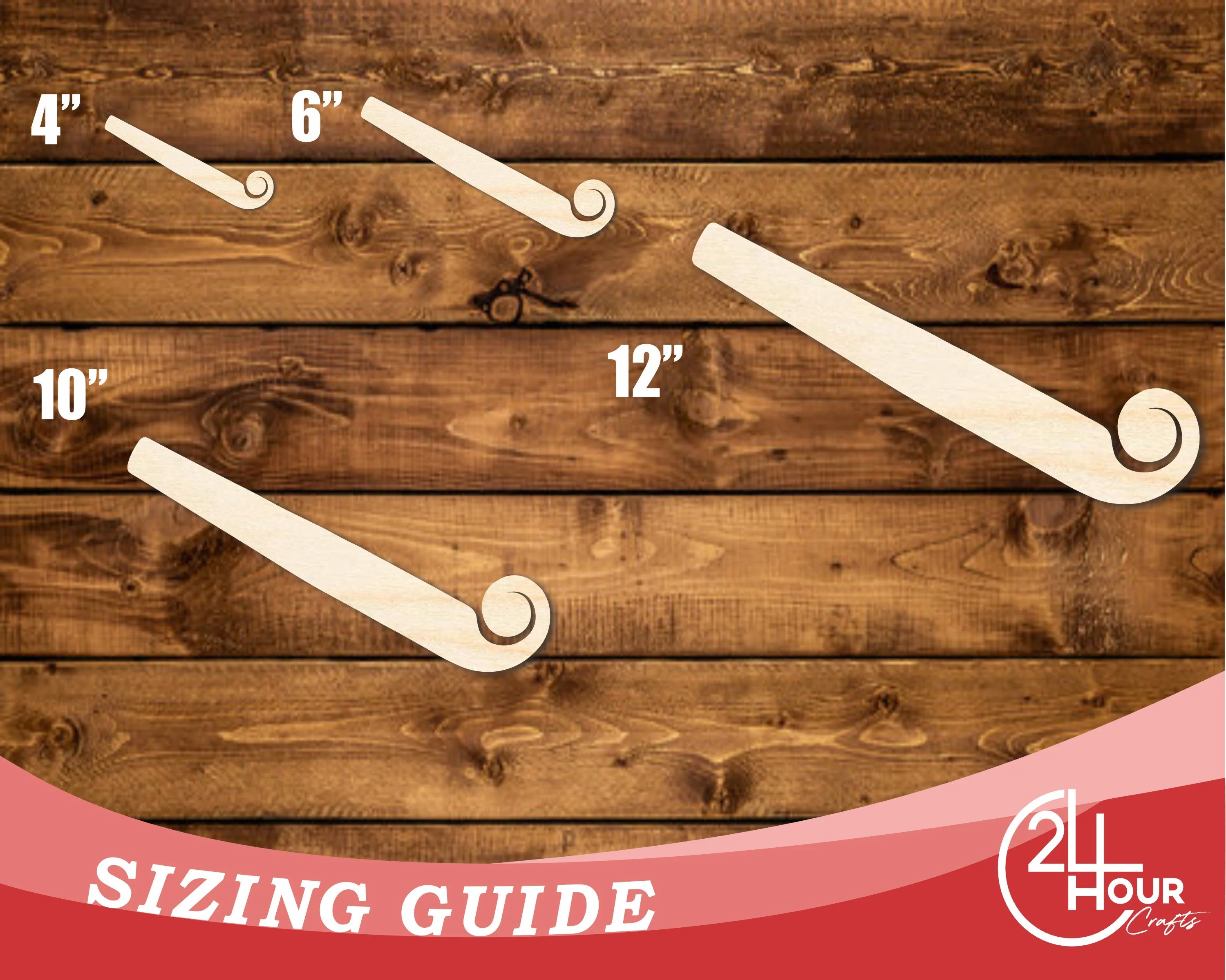 Unfinished Wood Party Noisemaker Shape | DIY Craft Cutout | up to 46" DIY - Image 3