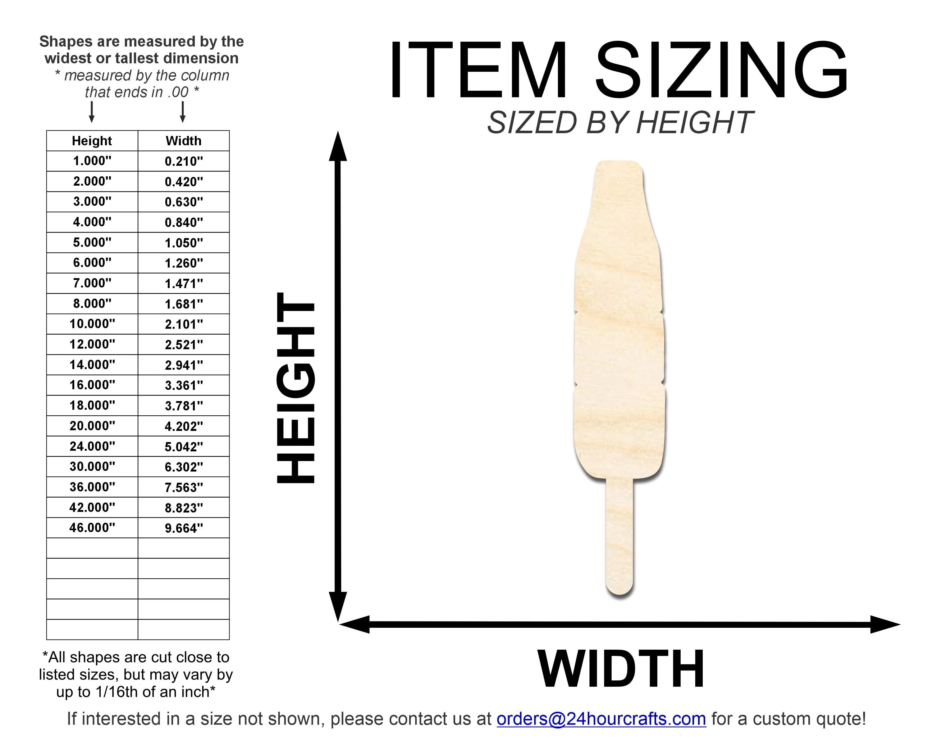 Unfinished Wood Patriotic Popsicle Shape | DIY Craft Cutout | up to 46" DIY - Image 2