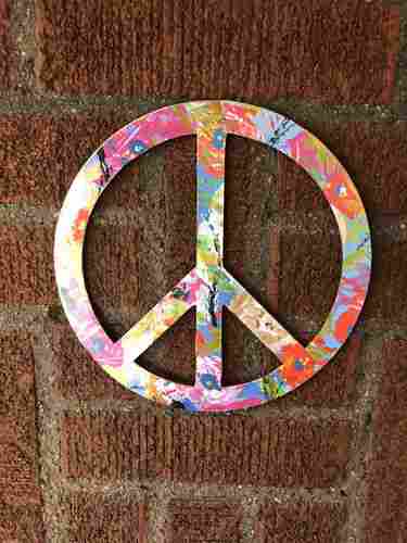 Unfinished Wood Peace Sign Symbol Shape - Craft - up to 46" DIY - Image 4
