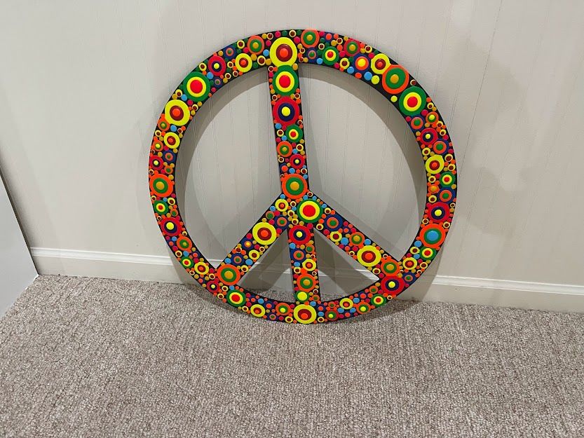 Unfinished Wood Peace Sign Symbol Shape - Craft - up to 46" DIY - Image 5