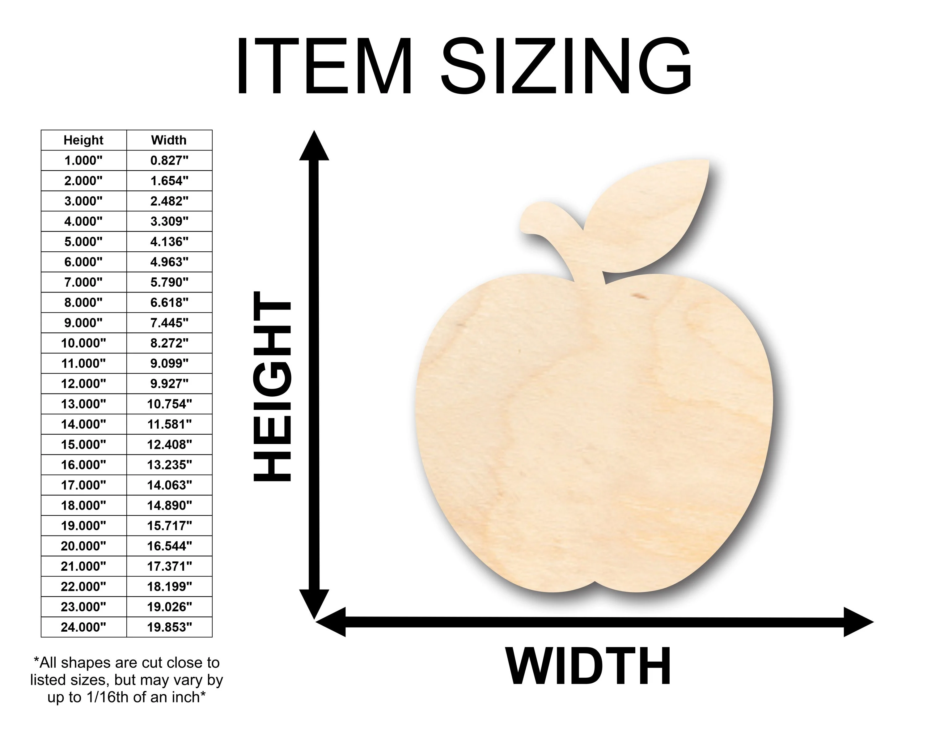 Unfinished Wood Peach Shape - Craft - up to 46" DIY - Image 2