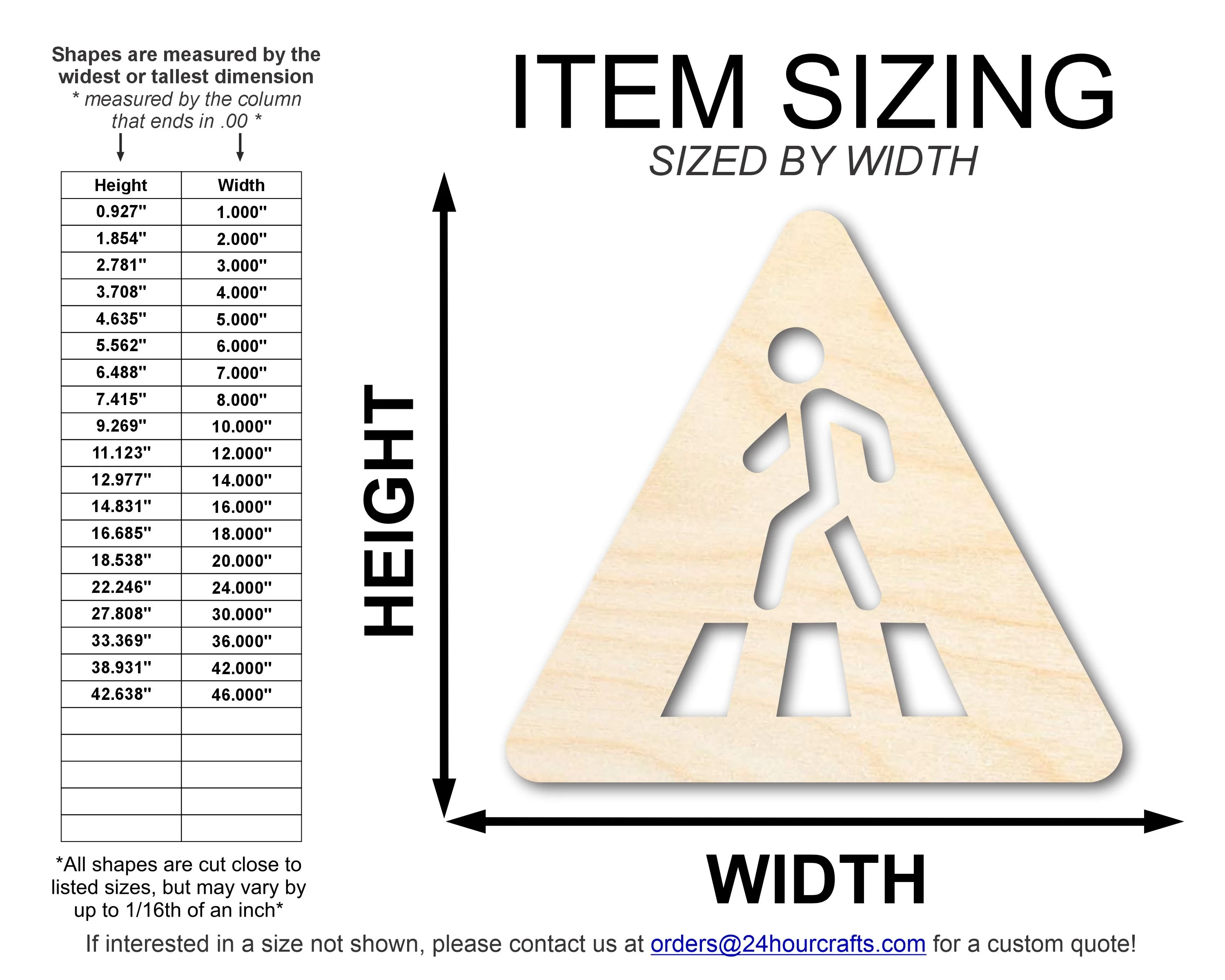 Unfinished Wood Pedestrian Crossing Shape | DIY Craft Cutout | up to 46" DIY - Image 2