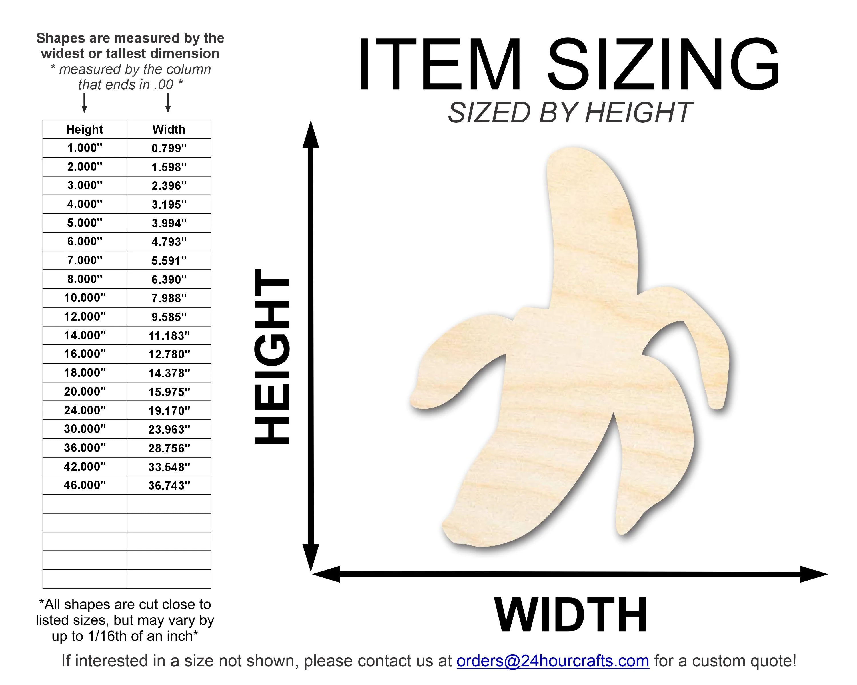 Unfinished Wood Peeled Banana Shape | DIY Craft Cutout | up to 46" DIY - Image 2