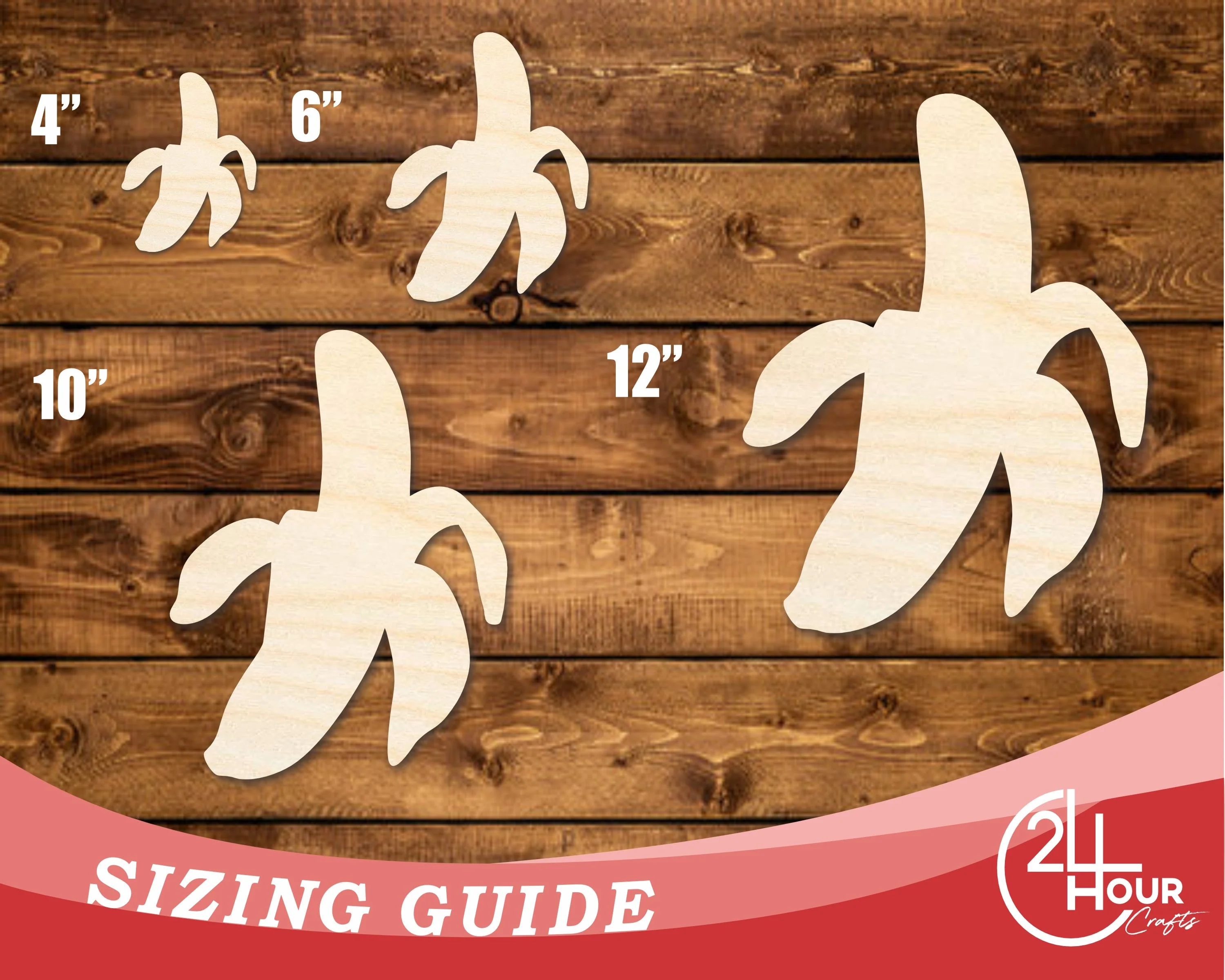 Unfinished Wood Peeled Banana Shape | DIY Craft Cutout | up to 46" DIY - Image 3
