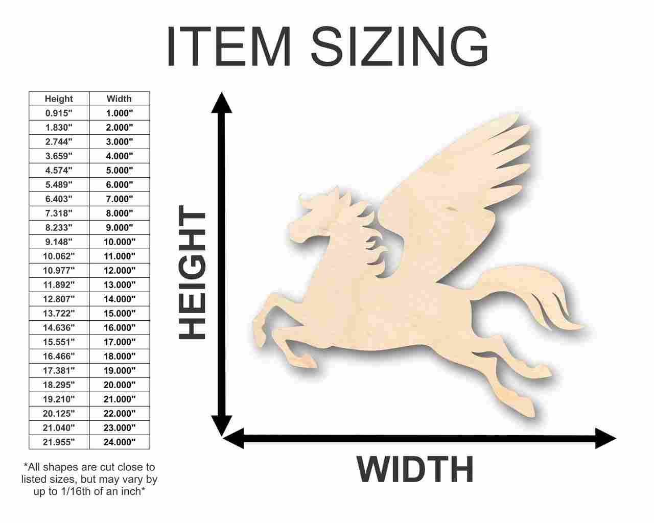 Unfinished Wood Pegasus Shape - Mythical - Beast - Craft - up to 46" DIY - Image 2