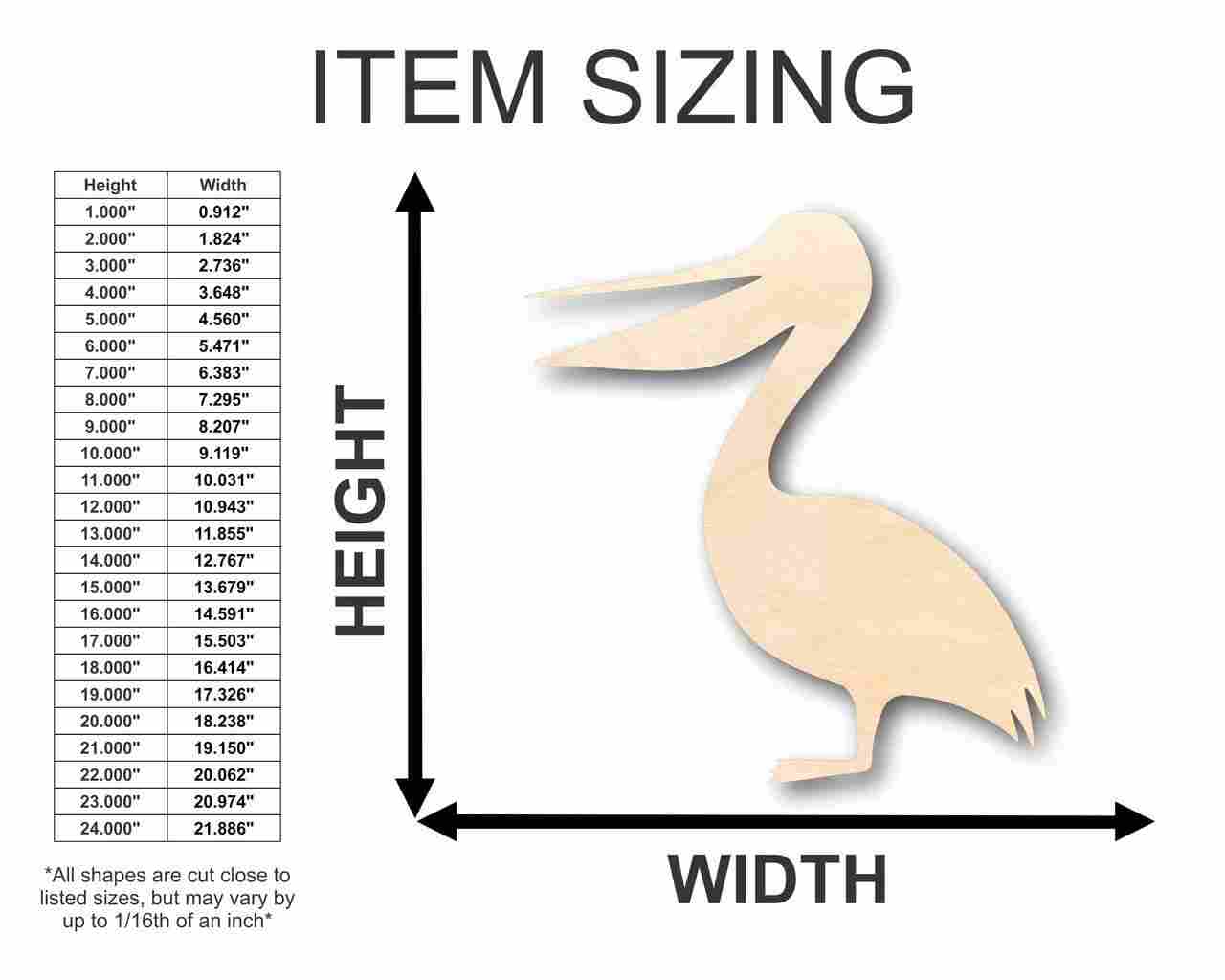 Unfinished Wood Pelican Shape - Bird - Wildlife - Craft - up to 46" DIY - Image 2