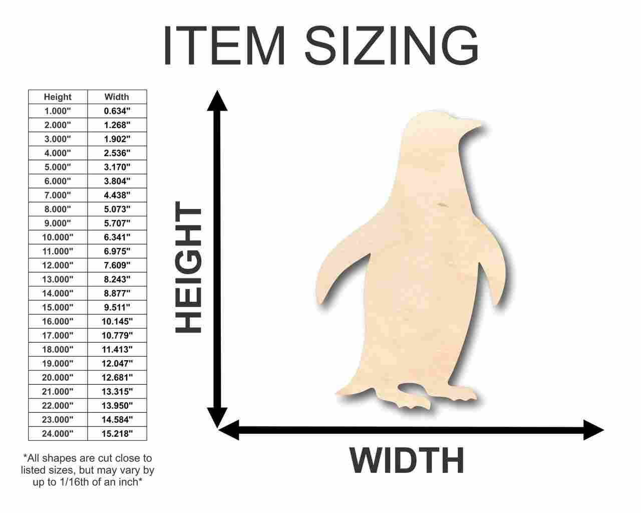 Unfinished Wood Penguin Shape - Animal - Wildlife - Craft - up to 46" DIY - Image 2