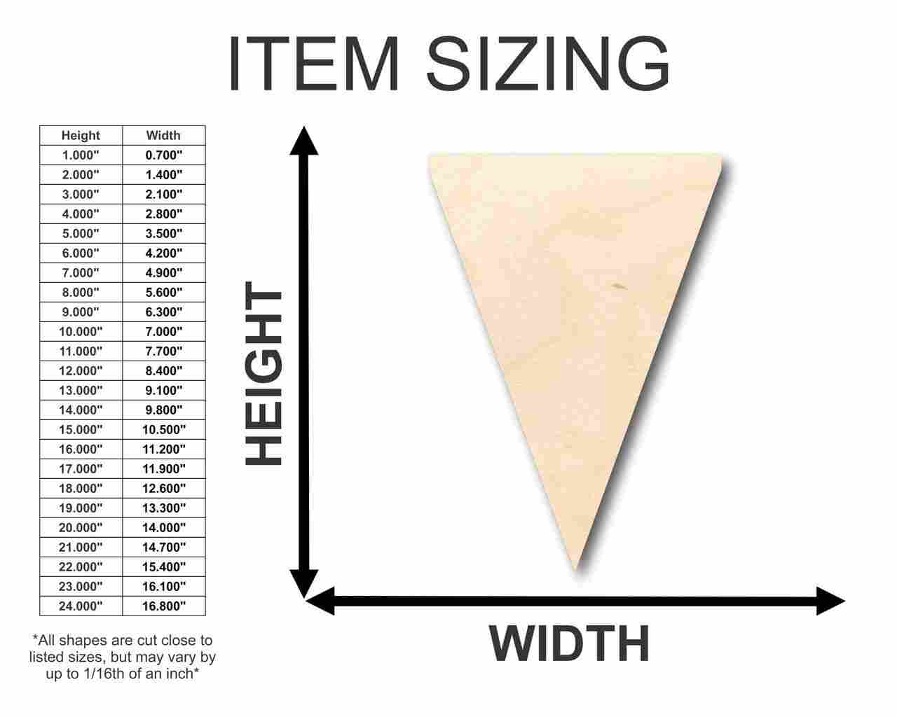 Unfinished Wood Pennant Shape - School - Sports - Craft - up to 46" DIY - Image 2