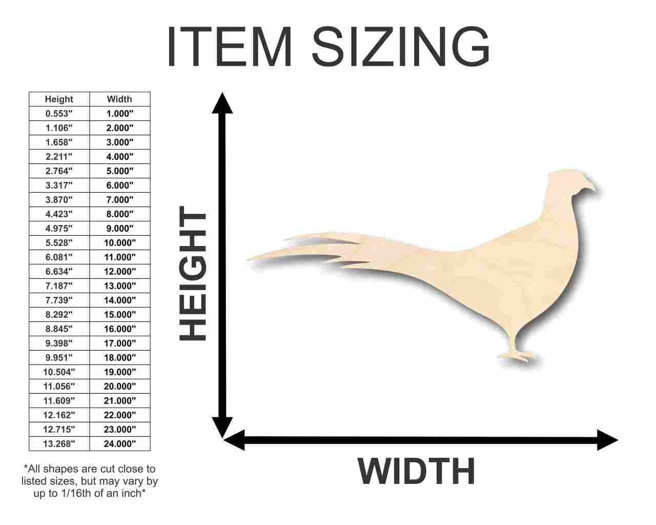 Unfinished Wood Pheasant Shape - Animal - Wildlife - Hunting - Craft - up to 46" DIY - Image 2