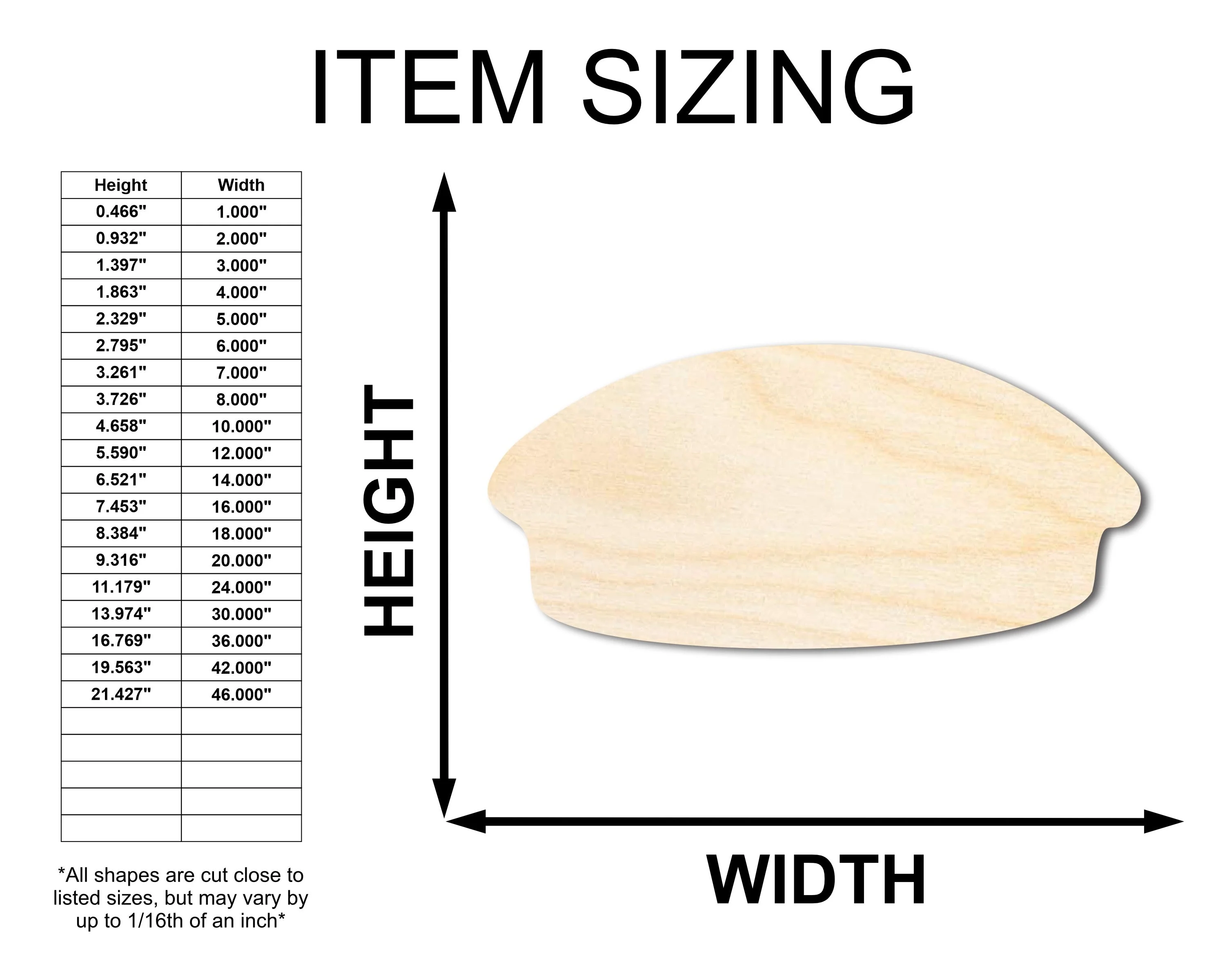 Unfinished Wood Pie Shape - Craft - up to 46" - Image 2