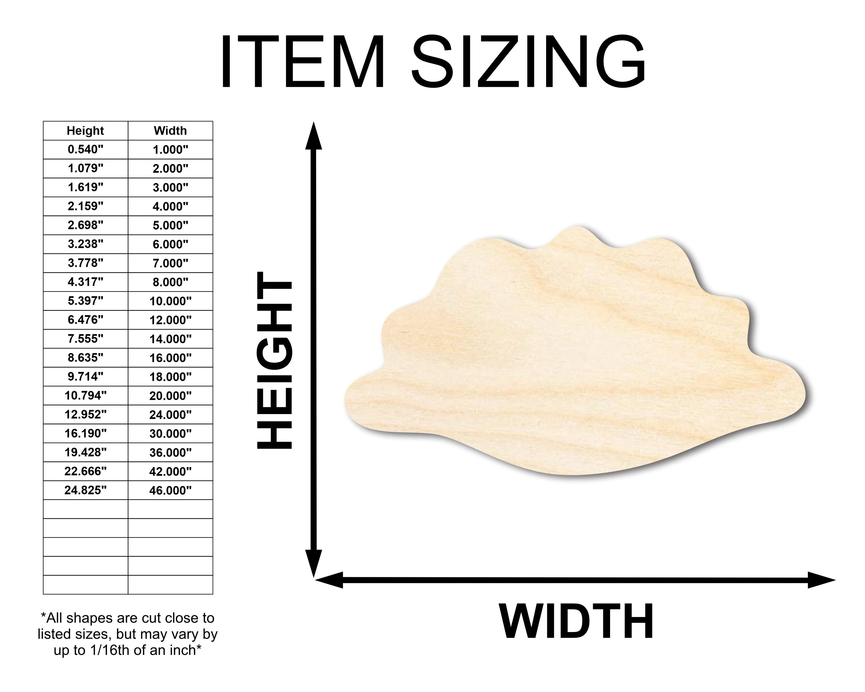 Unfinished Wood Pierogi Silhouette Shape - Craft - up to 46" - Image 2