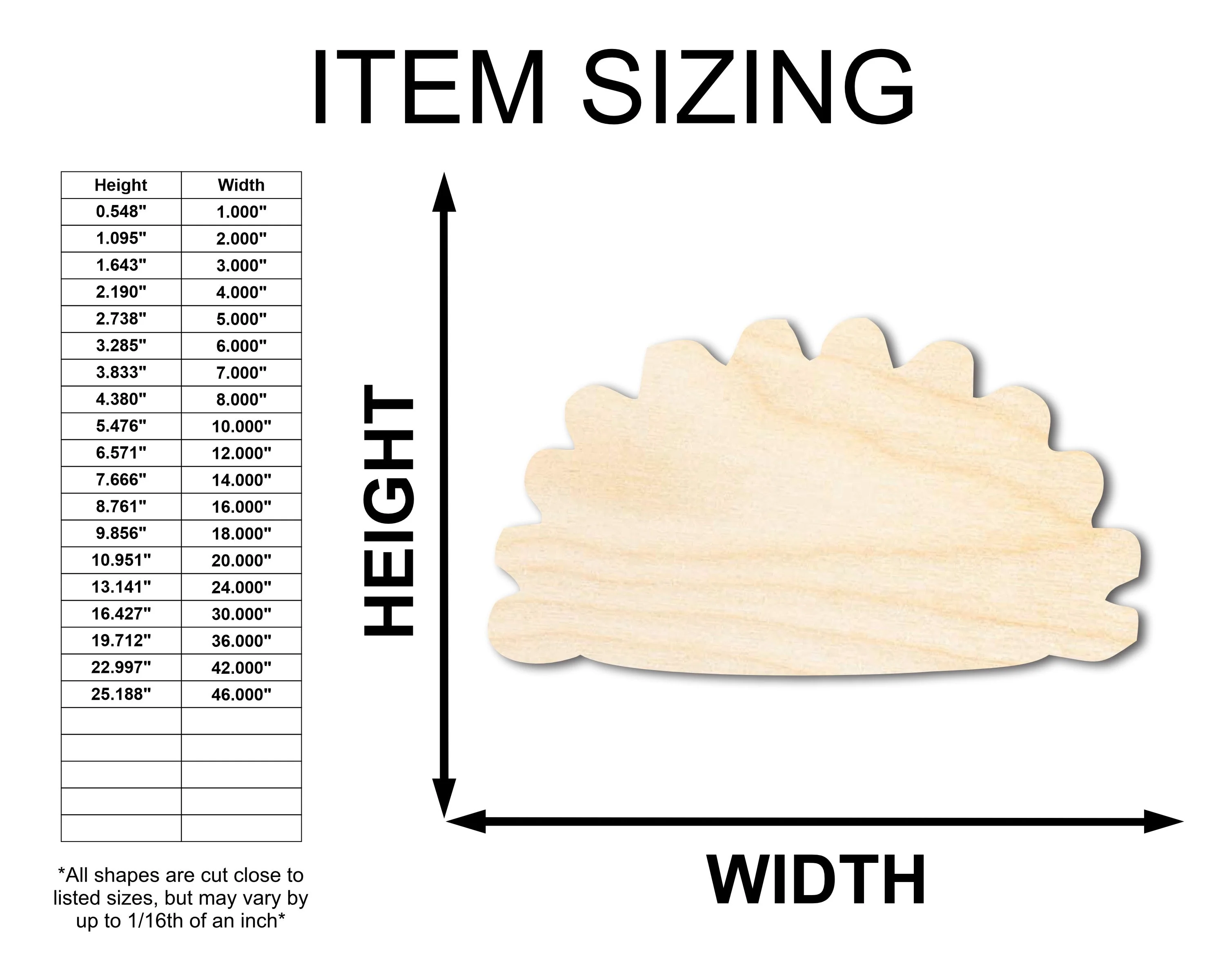 Unfinished Wood Pierogi Silhouette Shape - Craft - up to 46" - Image 2