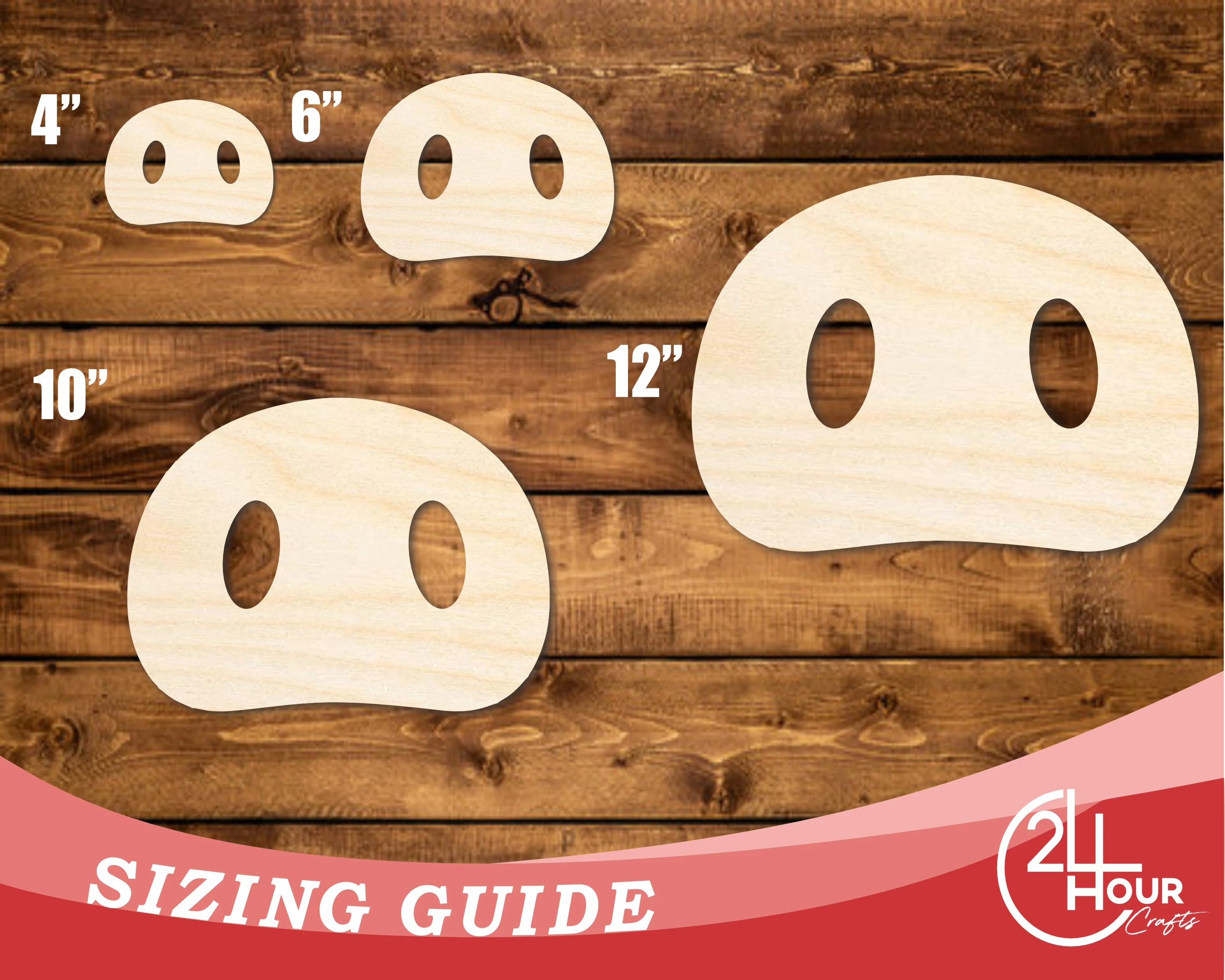 Unfinished Wood Pig Nose Shape | DIY Craft Cutout | up to 46" DIY - Image 3