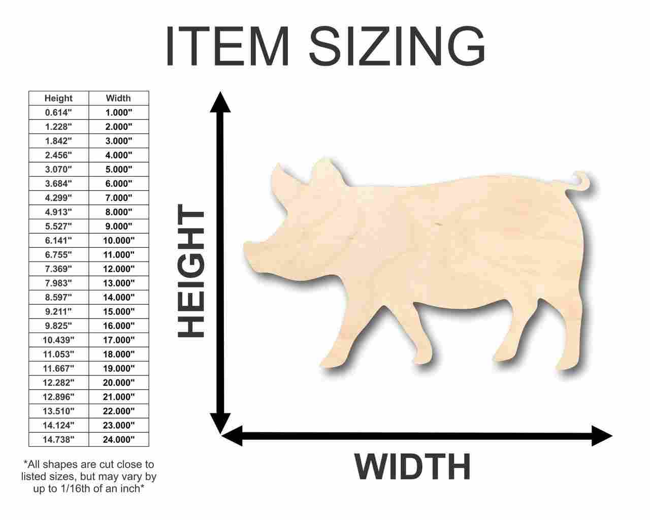 Unfinished Wood Pig Shape - Farm Animal - Craft - up to 46" DIY - Image 2