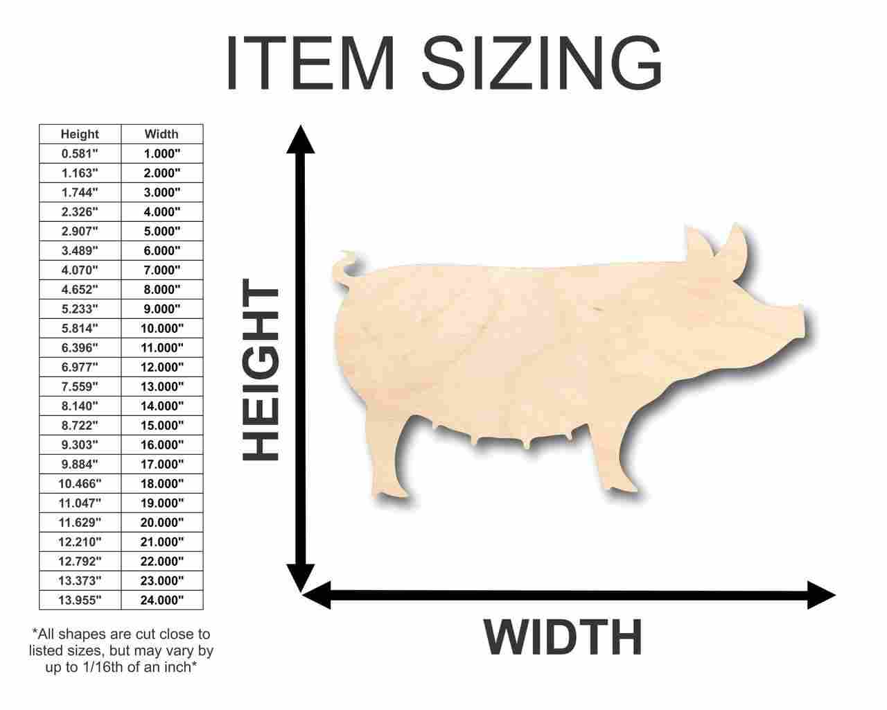 Unfinished Wood Pig Sow Shape - Farm Animal - Craft - up to 46" DIY - Image 2