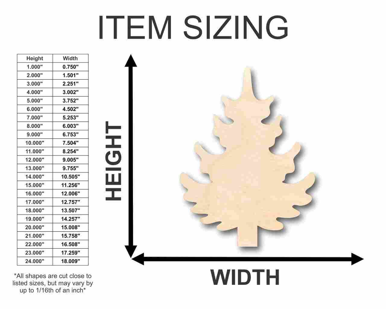 Unfinished Wood Pine Tree Shape - Fall - Winter - Craft - up to 46" DIY - Image 2