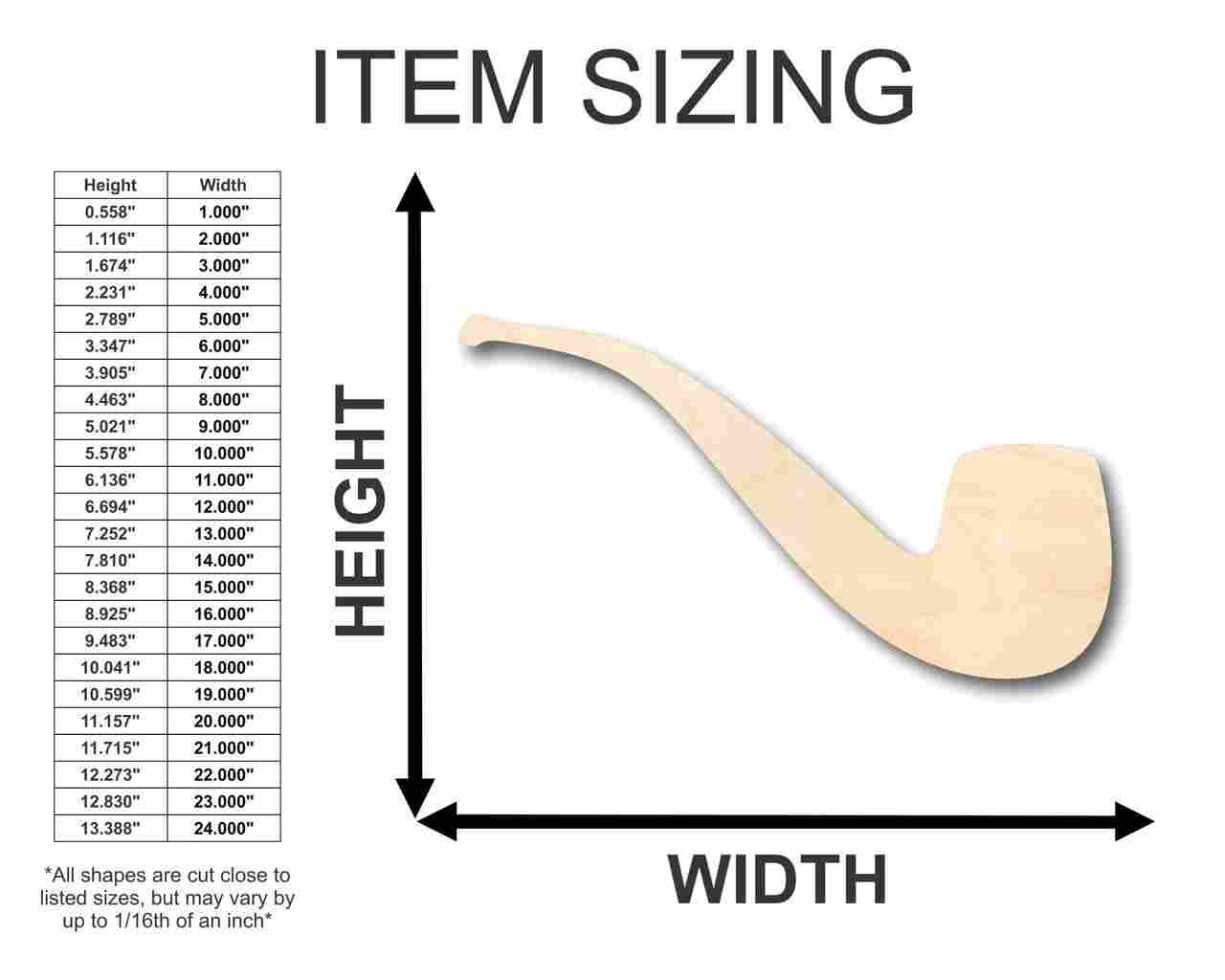 Unfinished Wood Pipe Smoke Shape - Detective - Hobbit - Craft - up to 46" DIY - Image 2