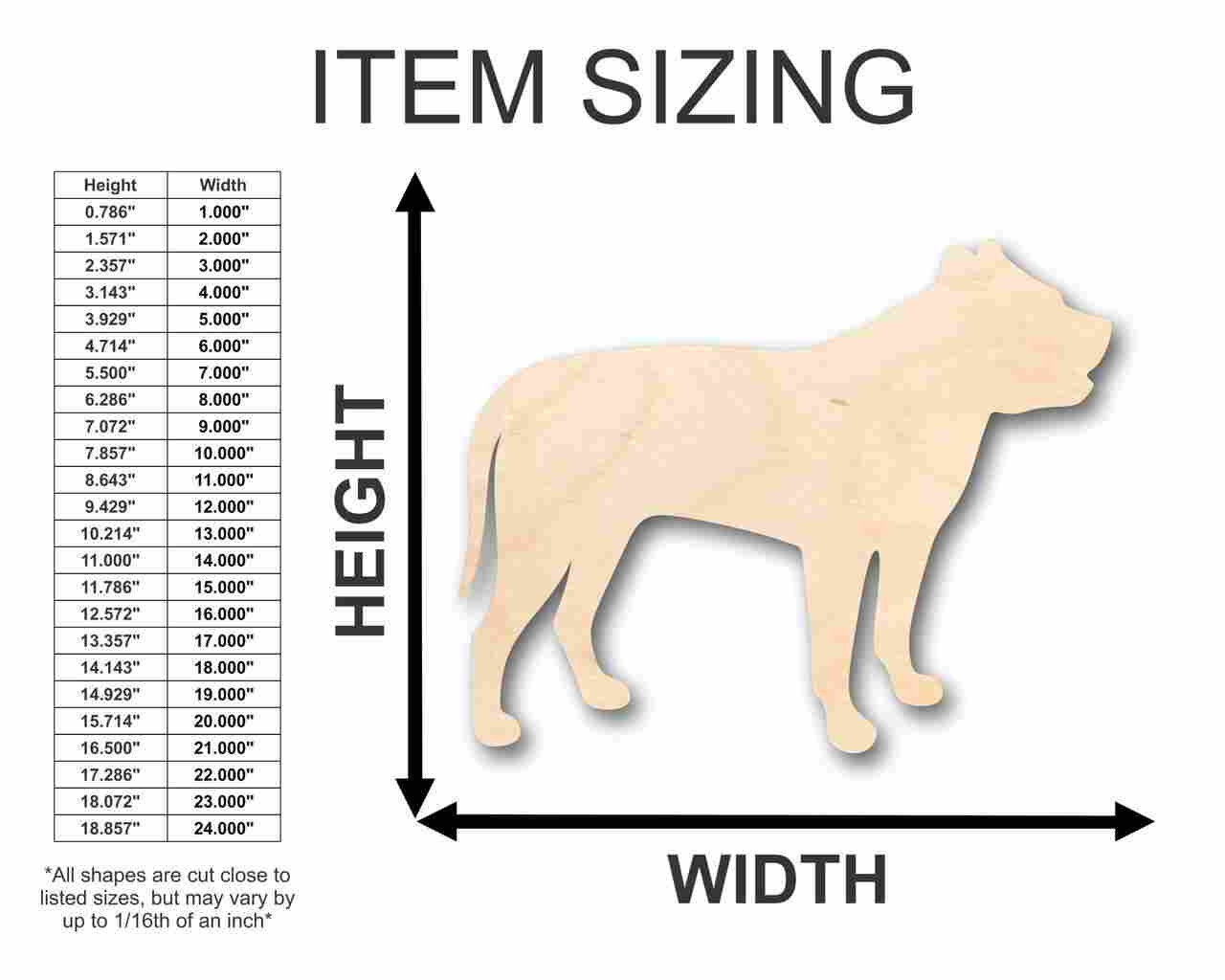 Unfinished Wood Pitbull Dog Shape - Animal - Pet - Craft - up to 46" DIY - Image 2
