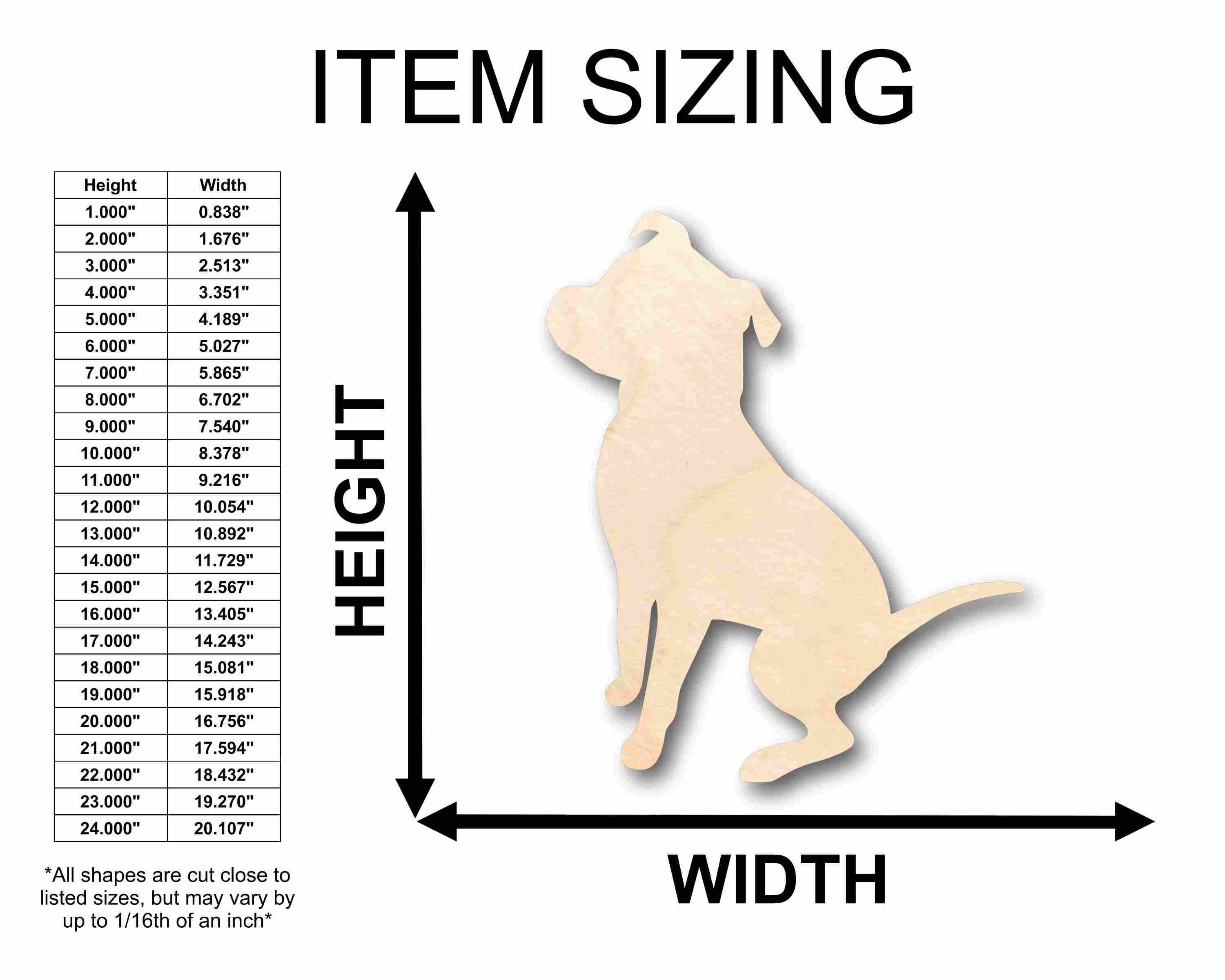 Unfinished Wood Pitbull Dog Silhouette - Craft- up to 46" DIY - Image 2