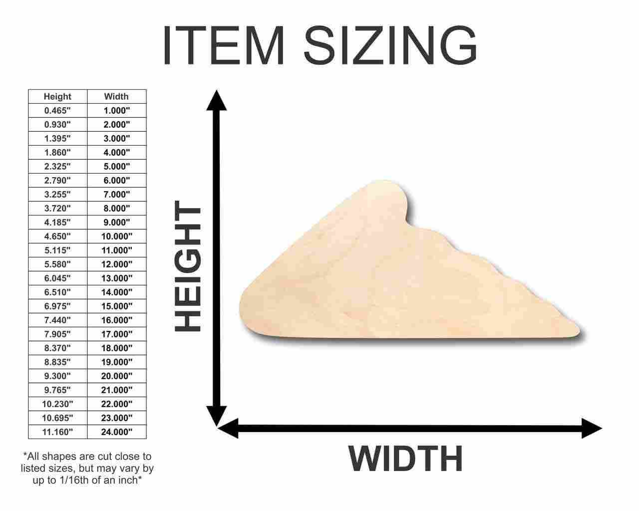 Unfinished Wood Pizza Slice Shape - Kitchen - Food - Craft - up to 46" DIY - Image 2