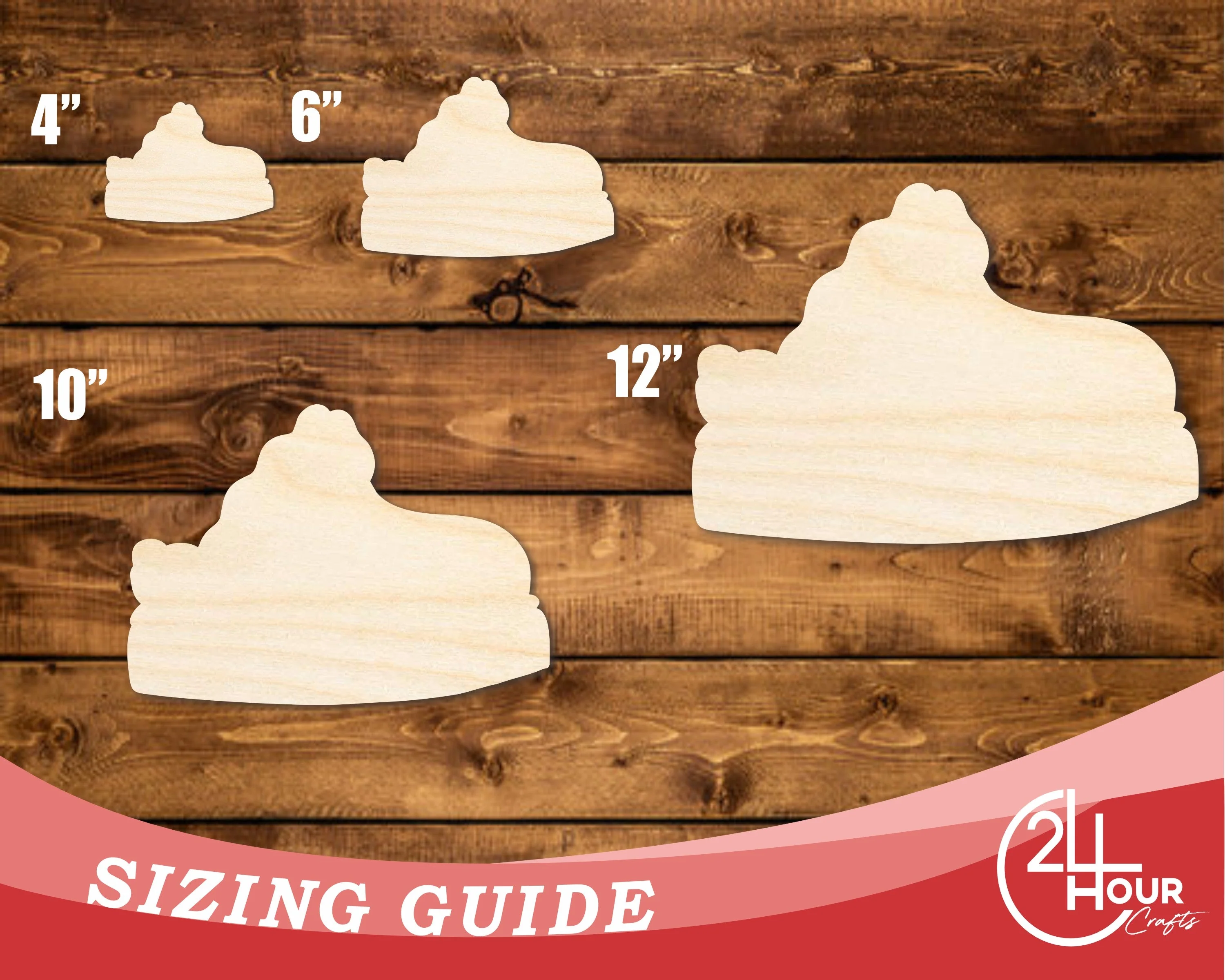Unfinished Wood Platform Slipper Shape | DIY Craft Cutout | up to 46" DIY - Image 3