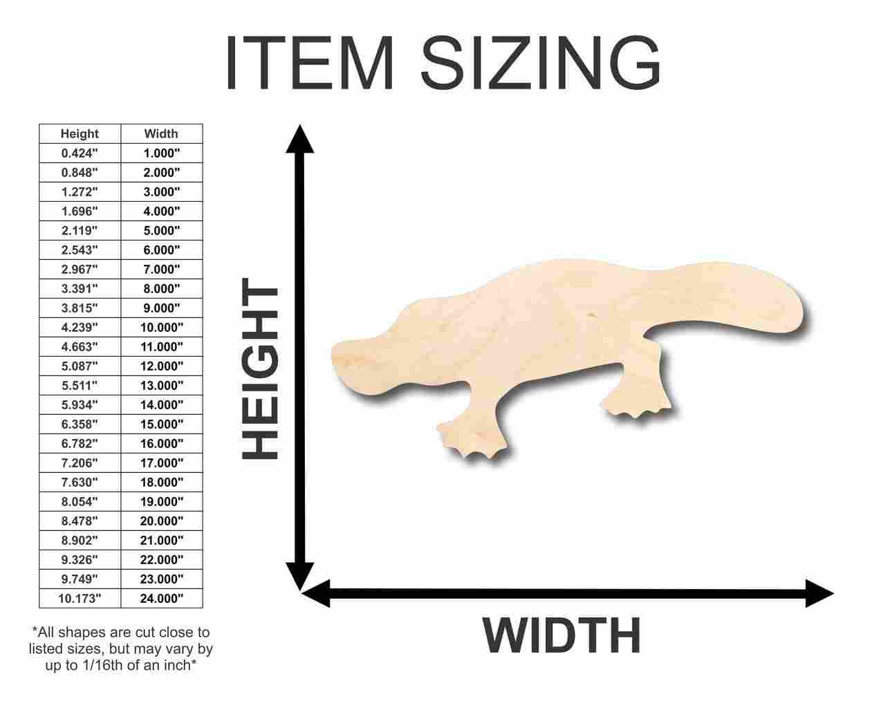 Unfinished Wood Platypus Shape - Animal - Craft - up to 46" DIY - Image 2