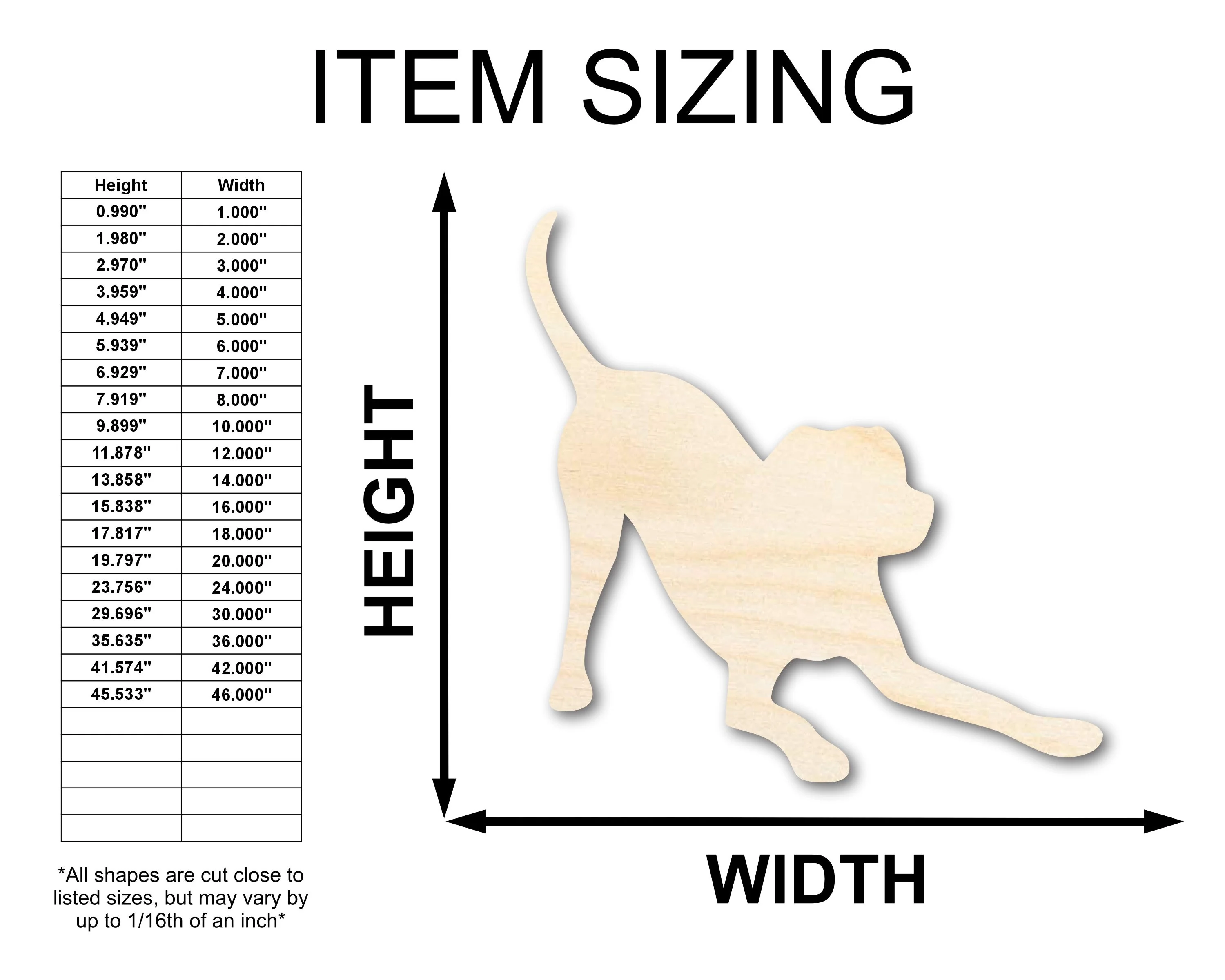 Unfinished Wood Play Bow Dog Silhouette | DIY Dog Craft Cutout | up to 46" DIY - Image 2