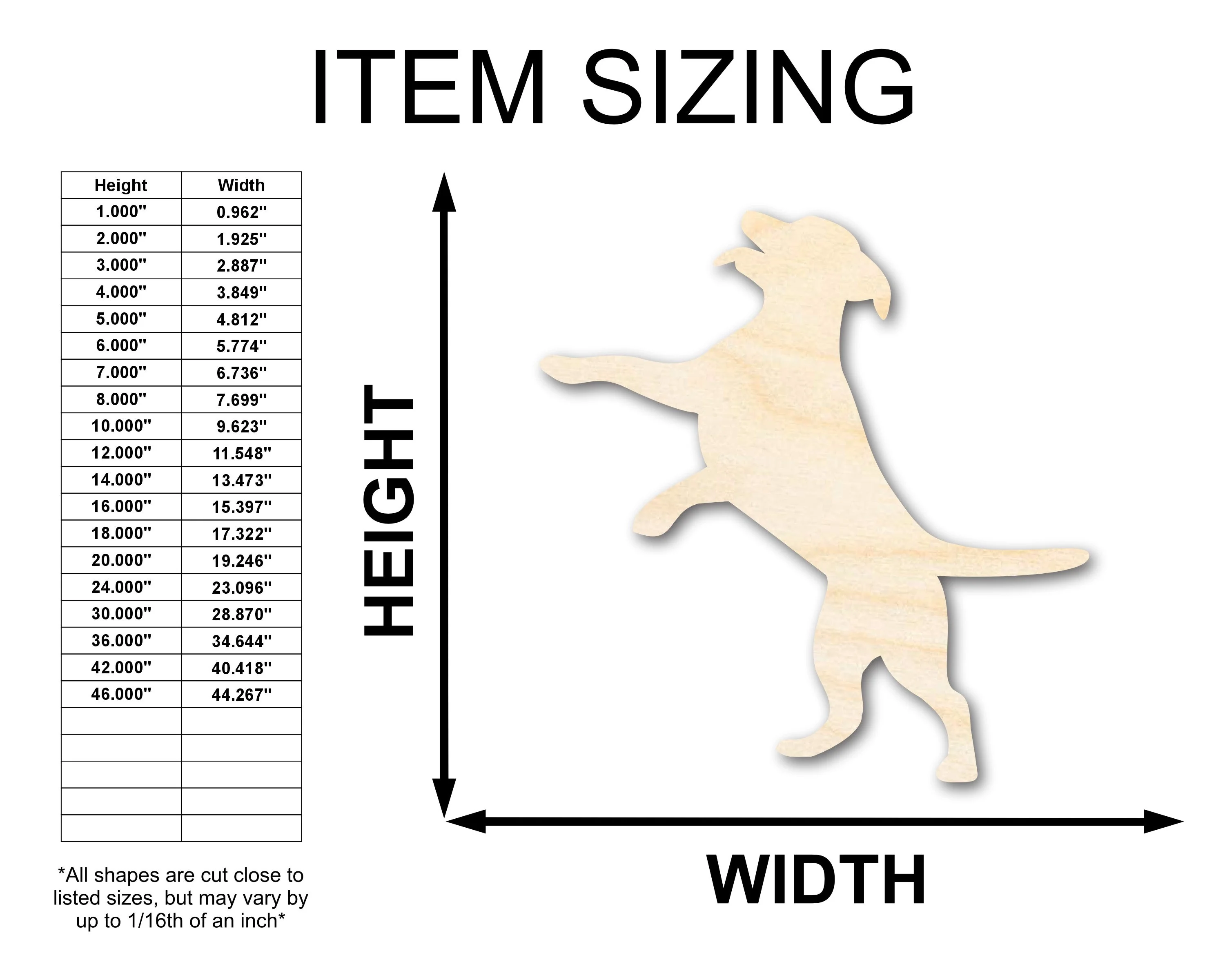 Unfinished Wood Playful Dog Silhouette | DIY Dog Craft Cutout | up to 46" DIY - Image 2