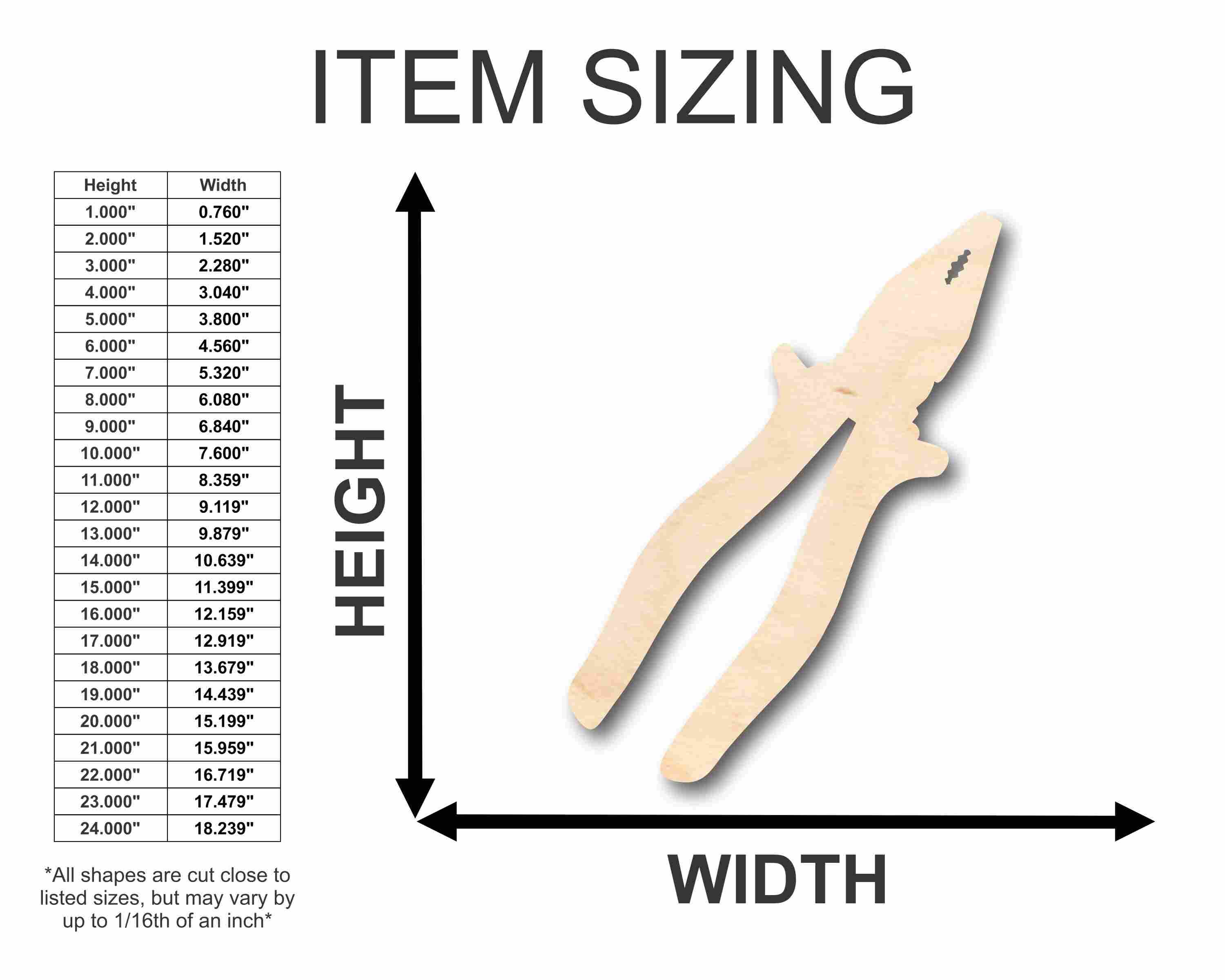 Unfinished Wood Plier Silhouette - Craft- up to 46" DIY - Image 2
