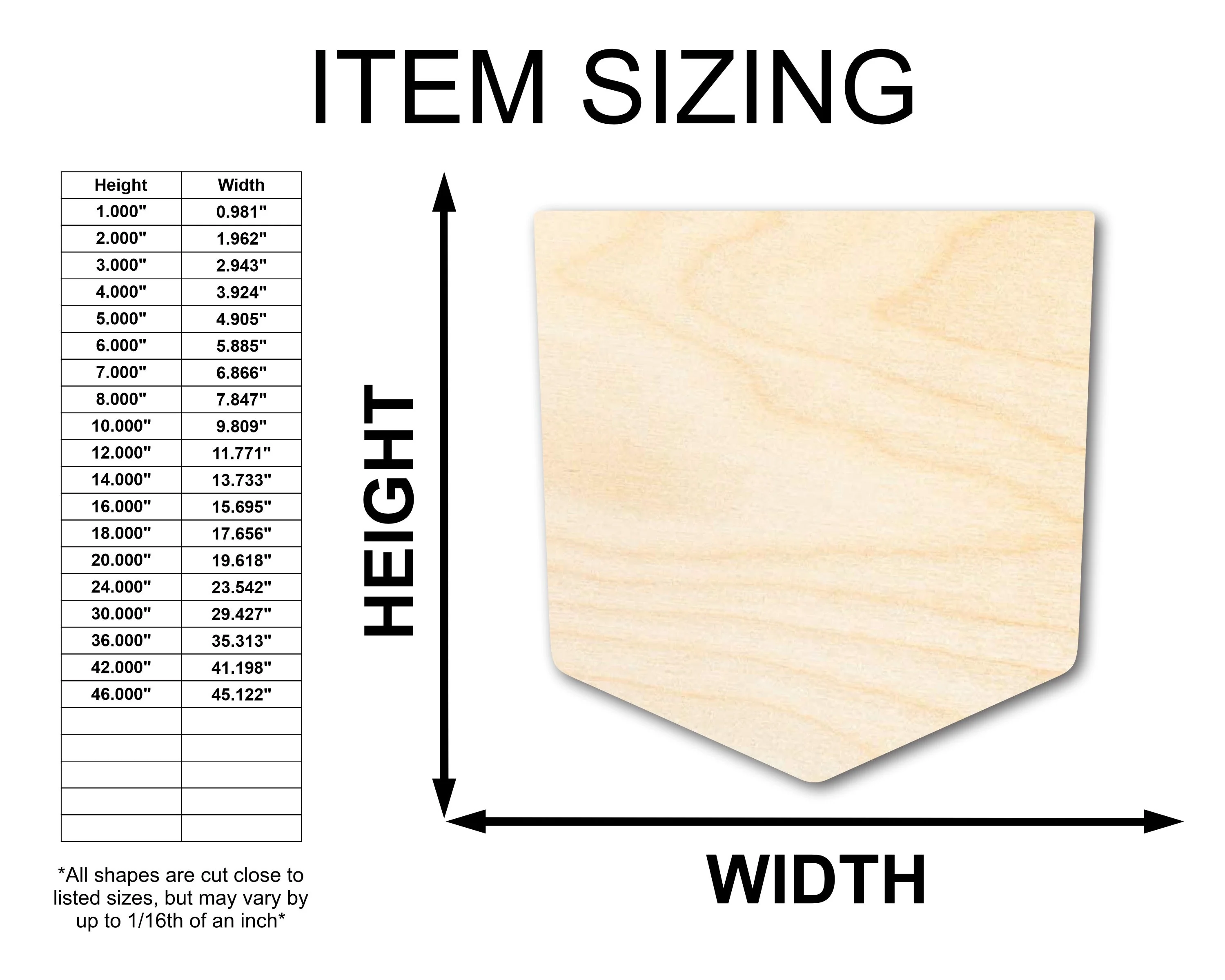 Unfinished Wood Pocket Shape - Craft - up to 46" DIY - Image 2