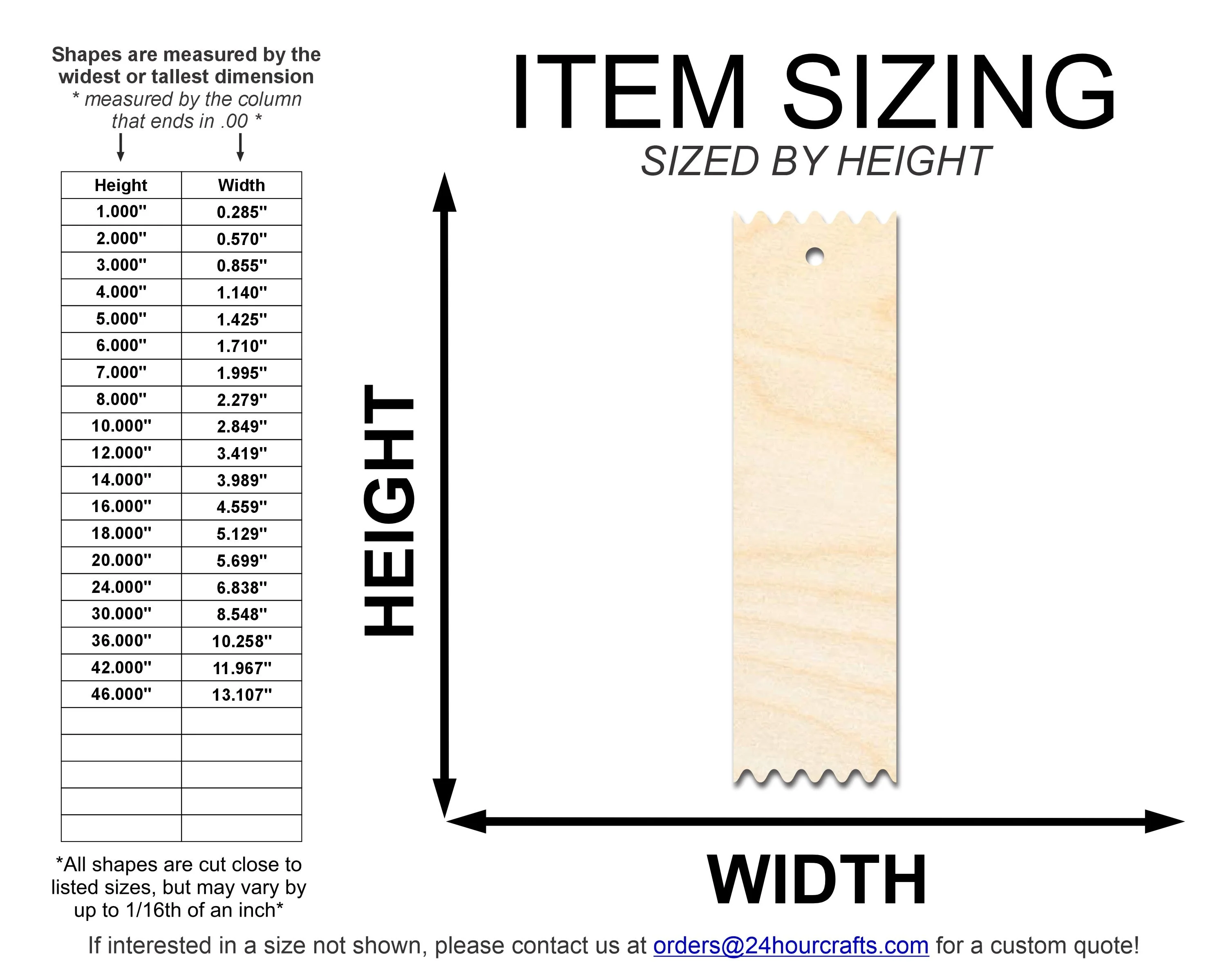 Unfinished Wood Pointed Edge Bookmark Shape | DIY Craft Cutout | up to 12" DIY - Image 2