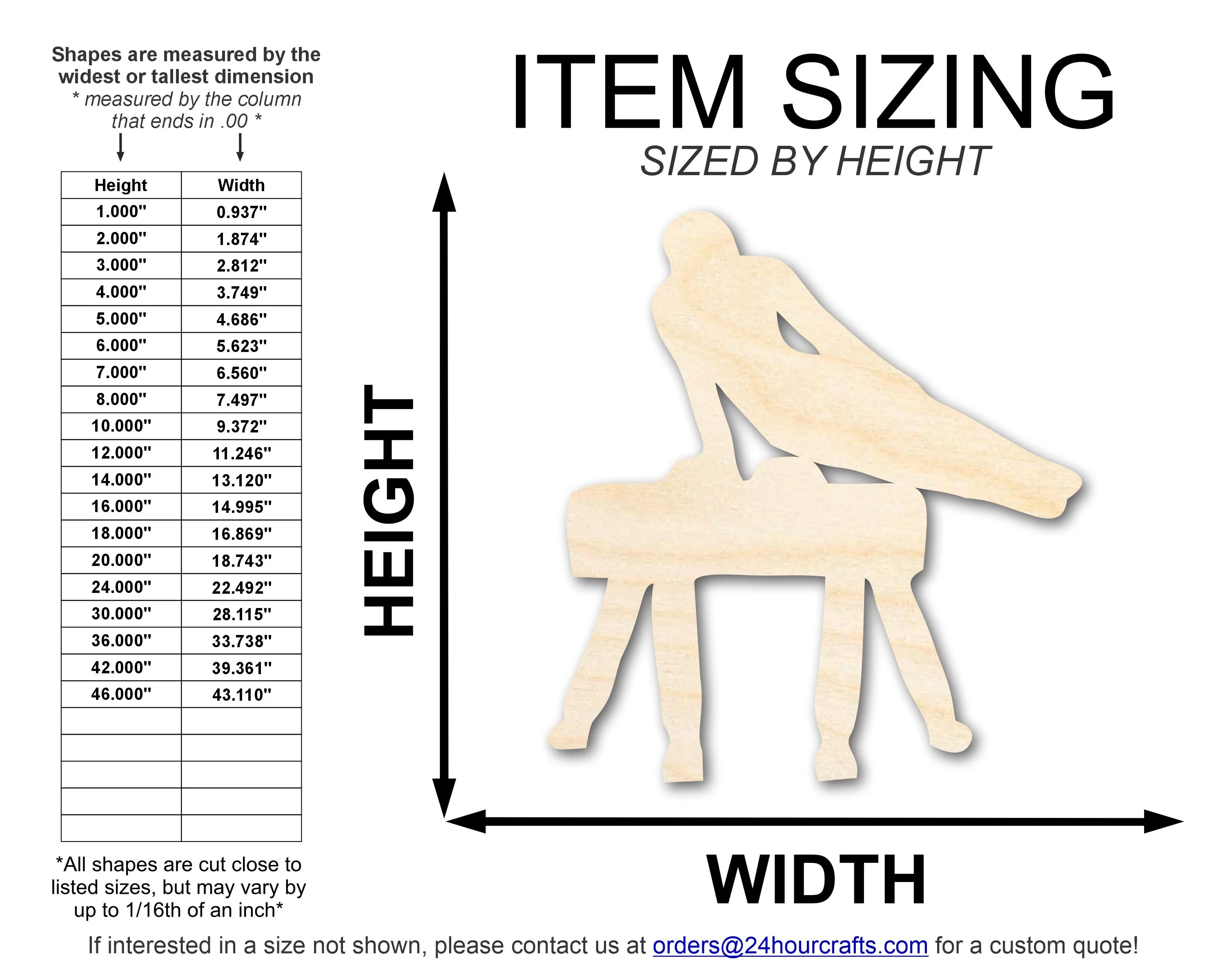 Unfinished Wood Pommel Horse Shape | DIY Craft Cutout | up to 46" DIY - Image 2