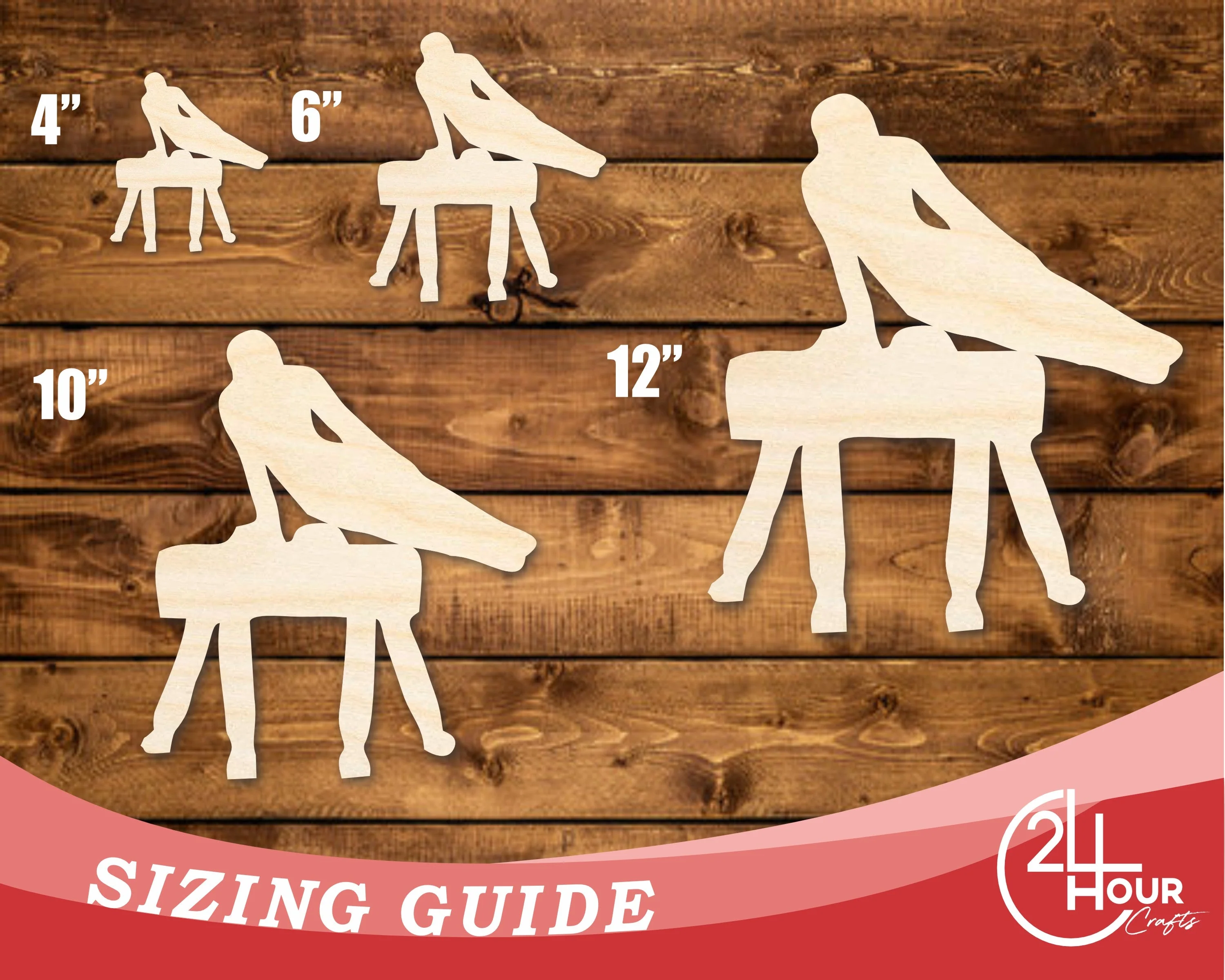 Unfinished Wood Pommel Horse Shape | DIY Craft Cutout | up to 46" DIY - Image 3