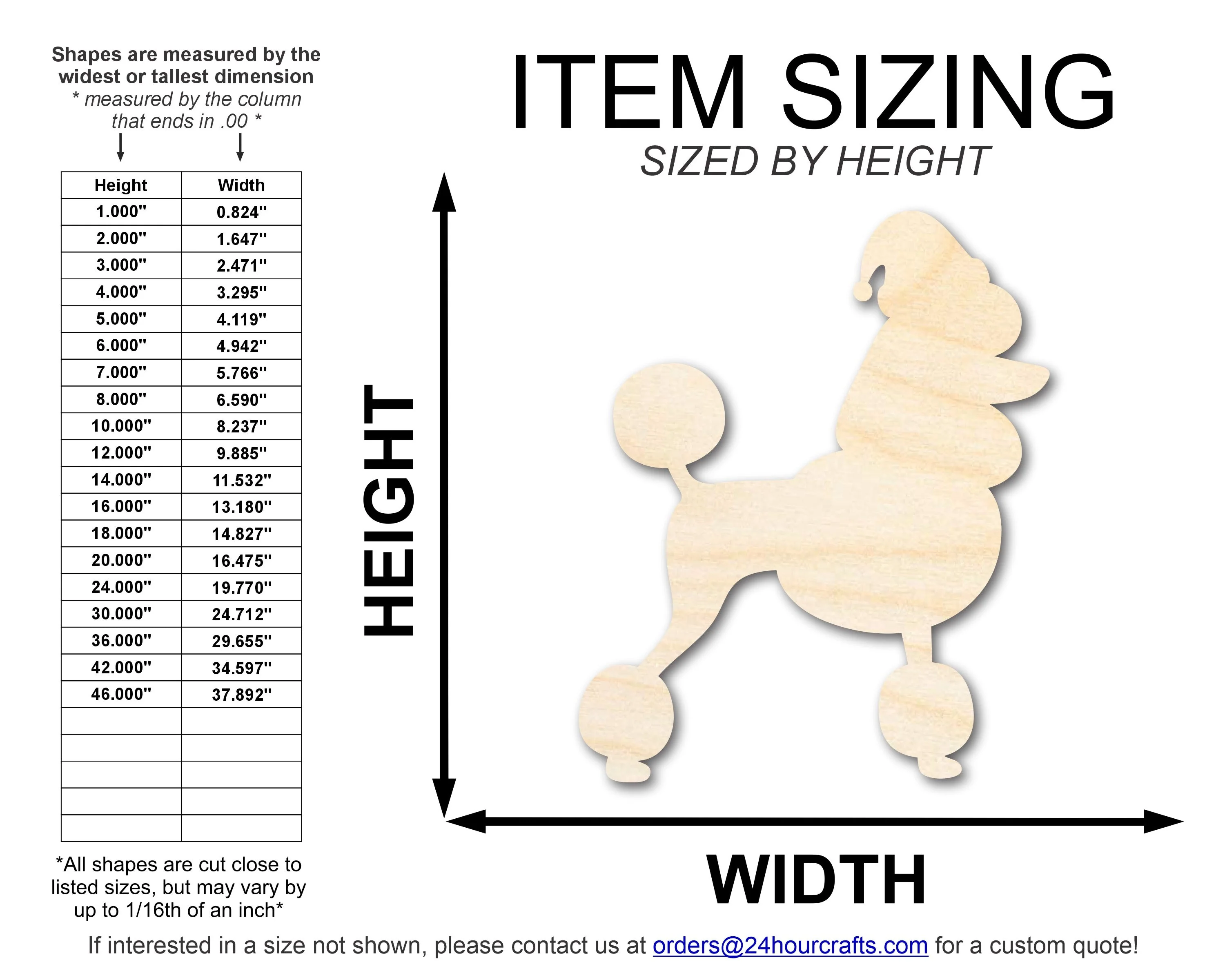 Unfinished Wood Poodle With Santa Hat Shape | DIY Craft Cutout | up to 46" DIY - Image 2