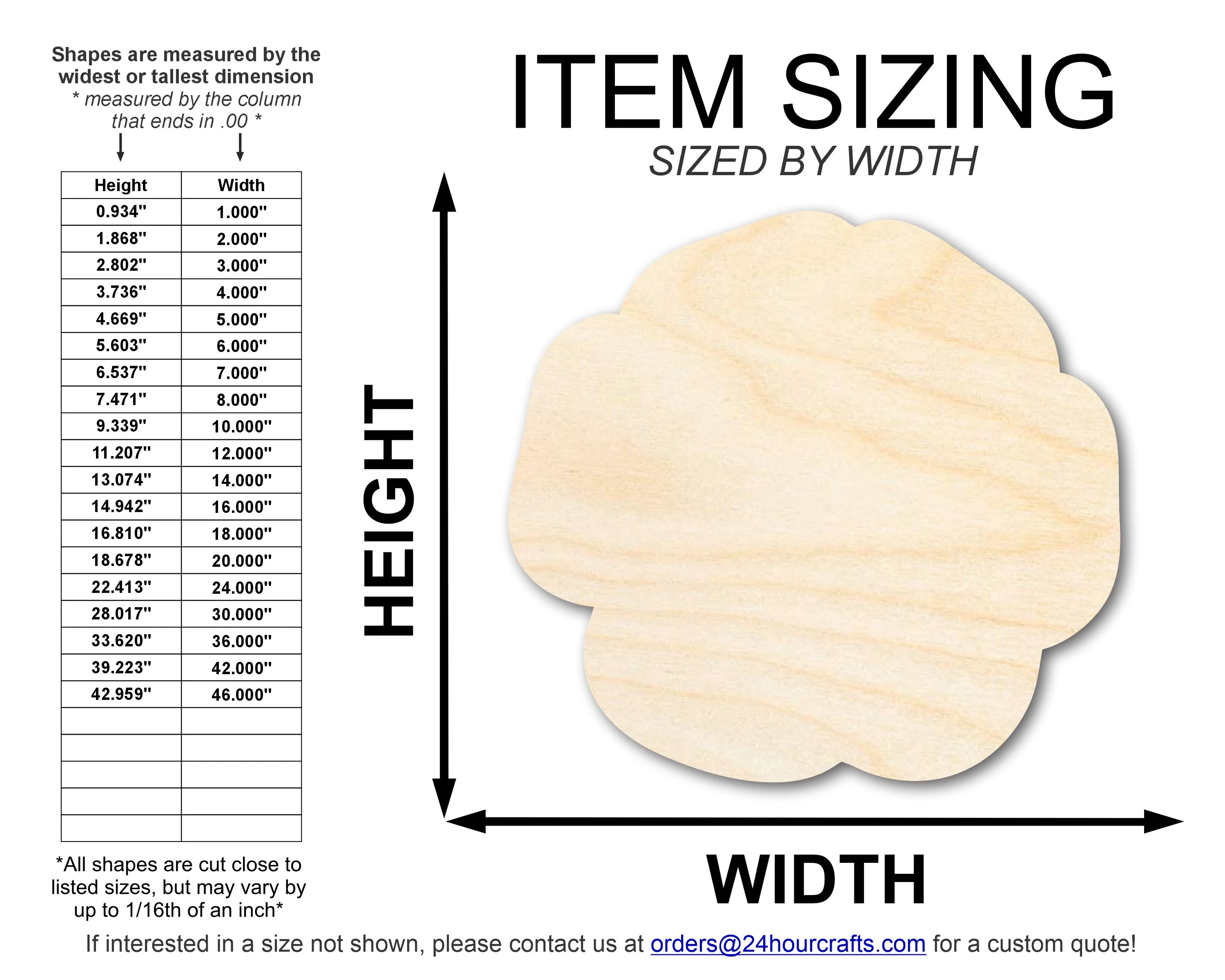 Unfinished Wood Poppy Flower Shape | DIY Craft Cutout | up to 46" DIY - Image 2