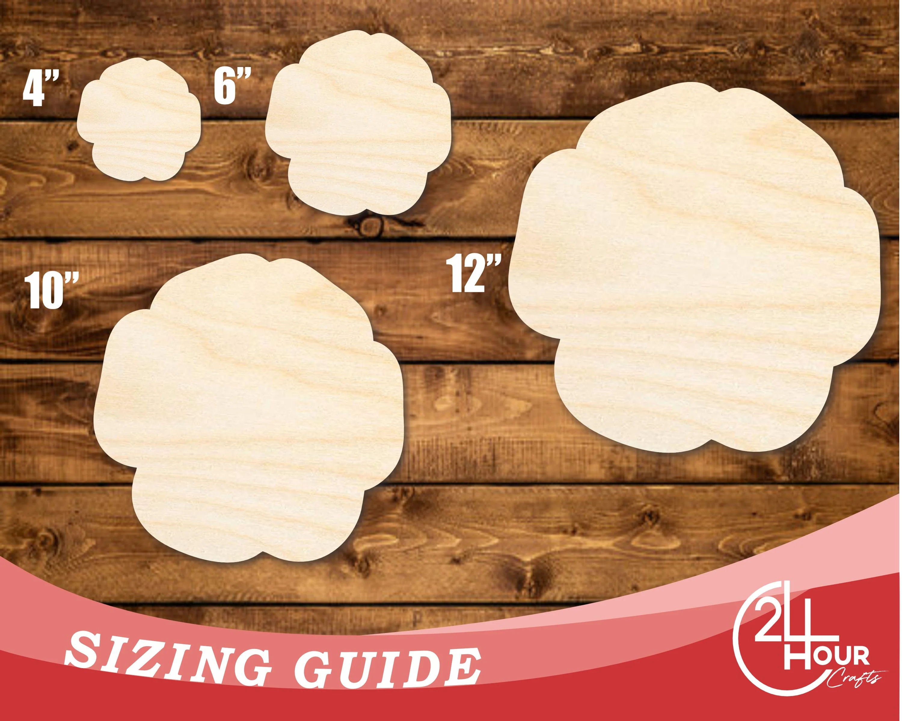 Unfinished Wood Poppy Flower Shape | DIY Craft Cutout | up to 46" DIY - Image 3