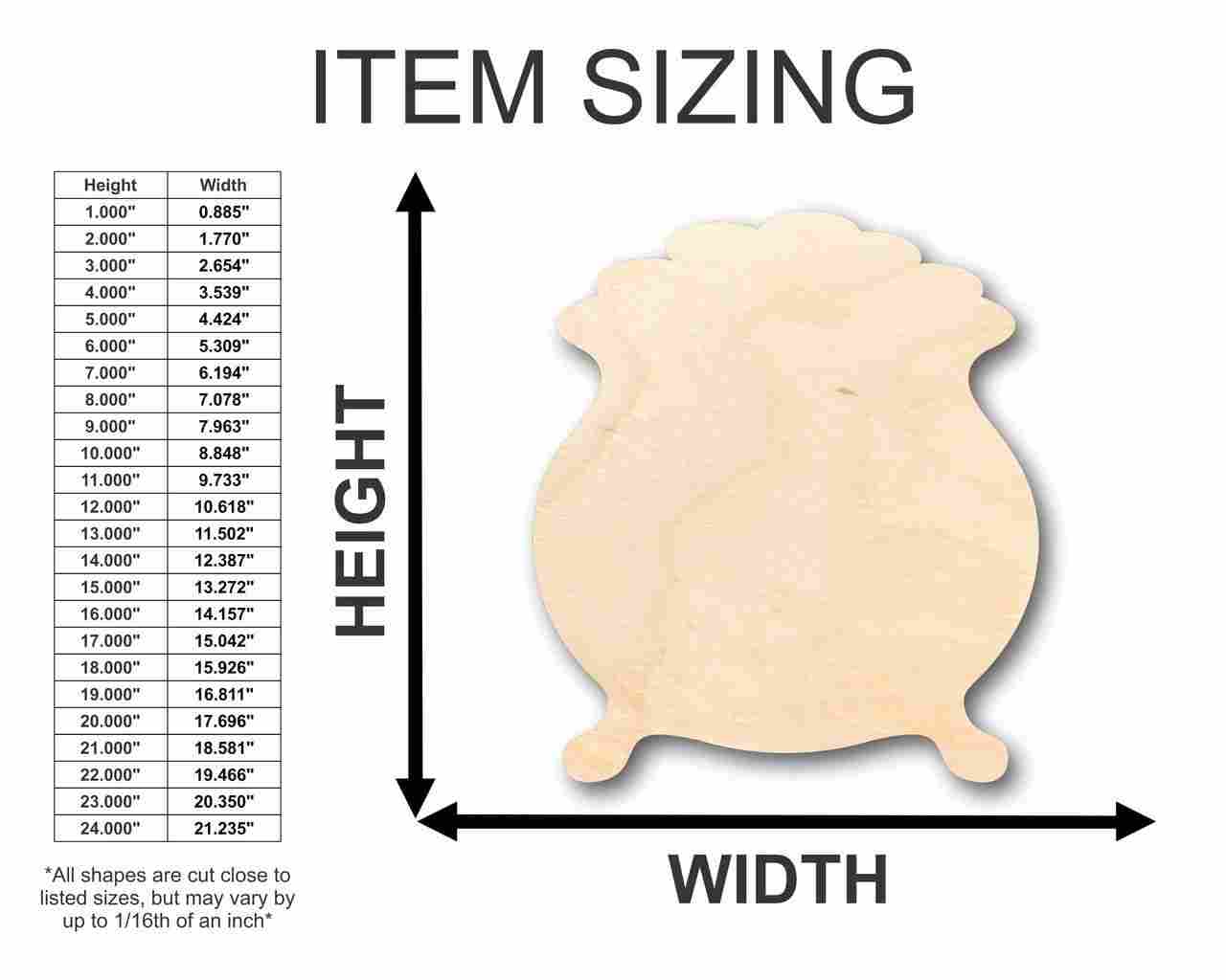 Unfinished Wood Pot of Gold Leprechaun Shape - St Patrick's - Craft - up to 46" DIY - Image 2