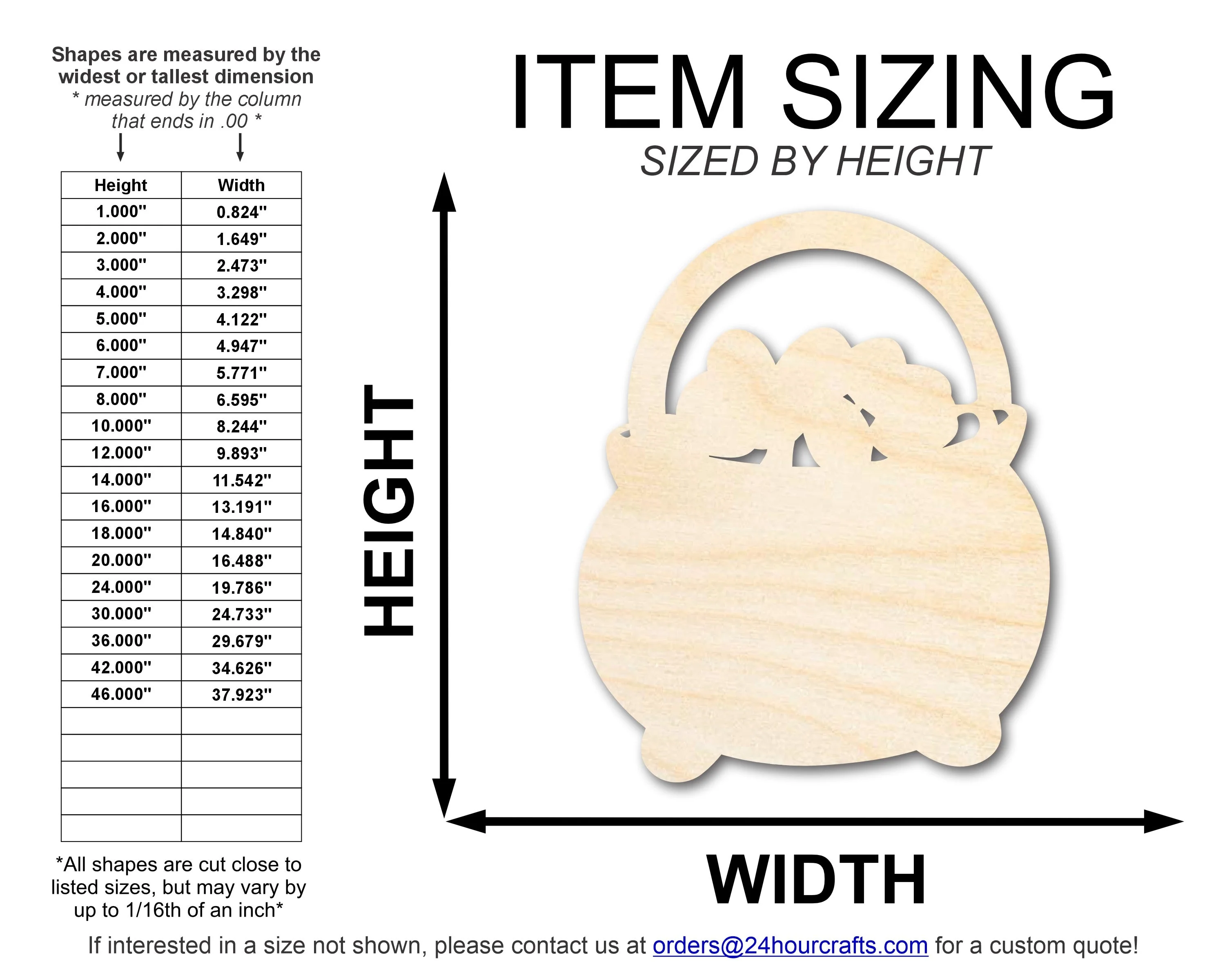 Unfinished Wood Pot of Gold Shape | DIY Craft Cutout | up to 46" DIY - Image 2