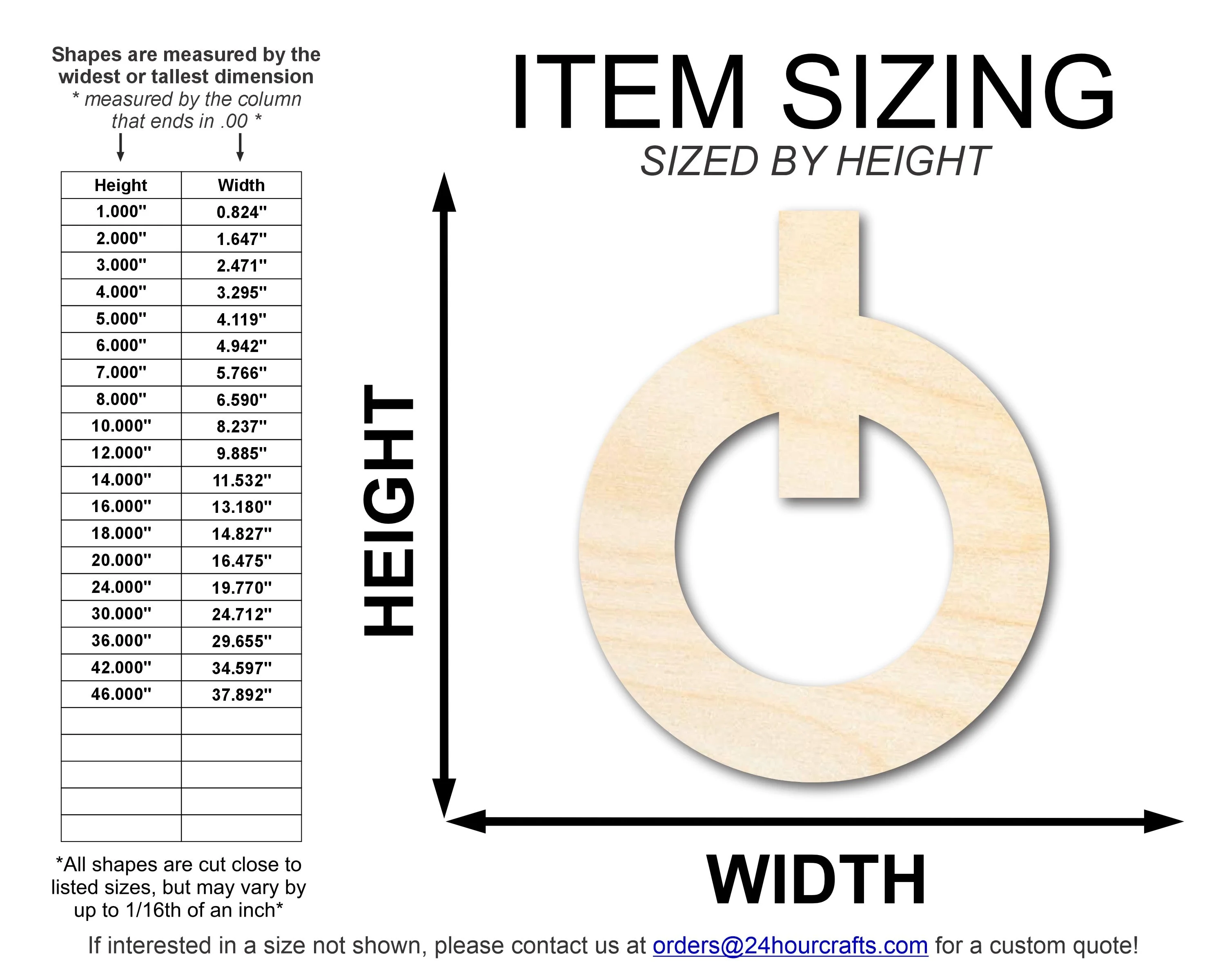 Unfinished Wood Power Button Shape | DIY Craft Cutout | up to 46" DIY - Image 2