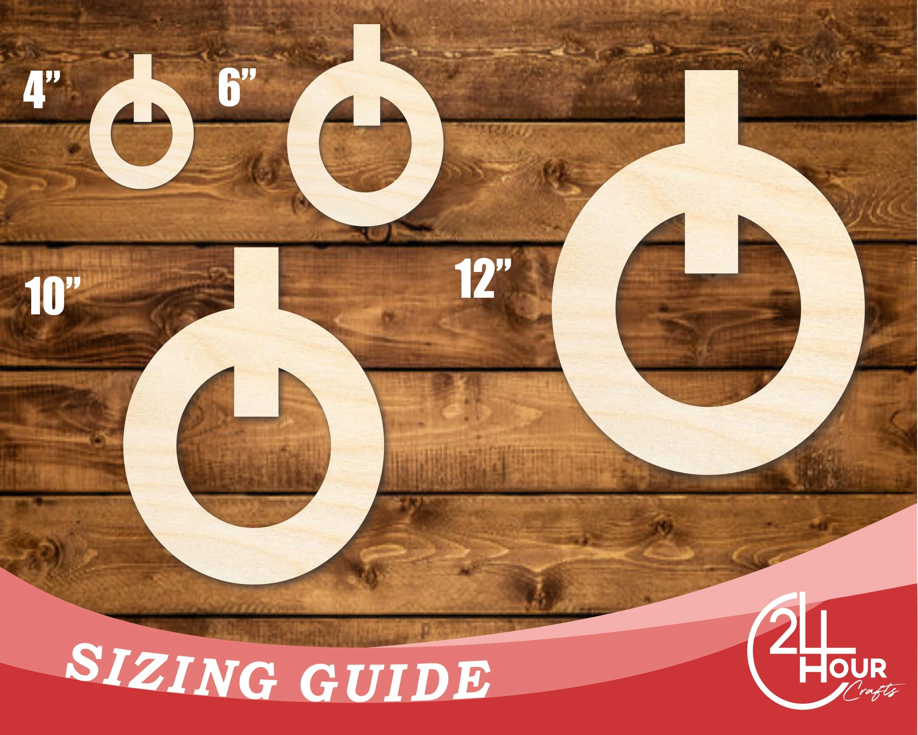 Unfinished Wood Power Button Shape | DIY Craft Cutout | up to 46" DIY - Image 3
