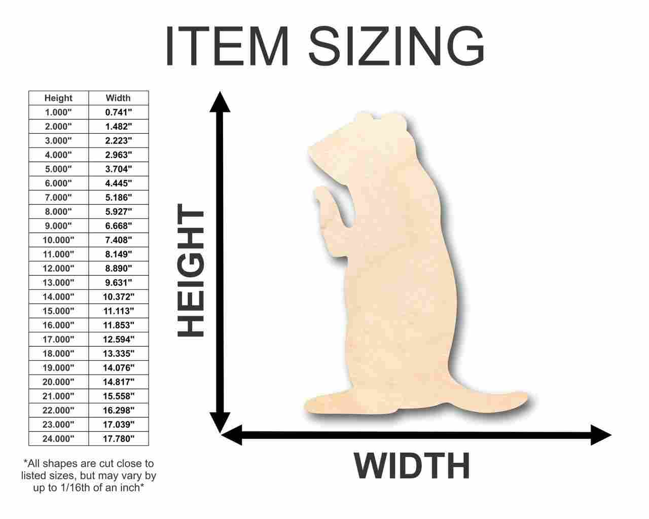 Unfinished Wood Prairie Dog Shape - Animal - Wildlife - Craft - up to 46" DIY - Image 2