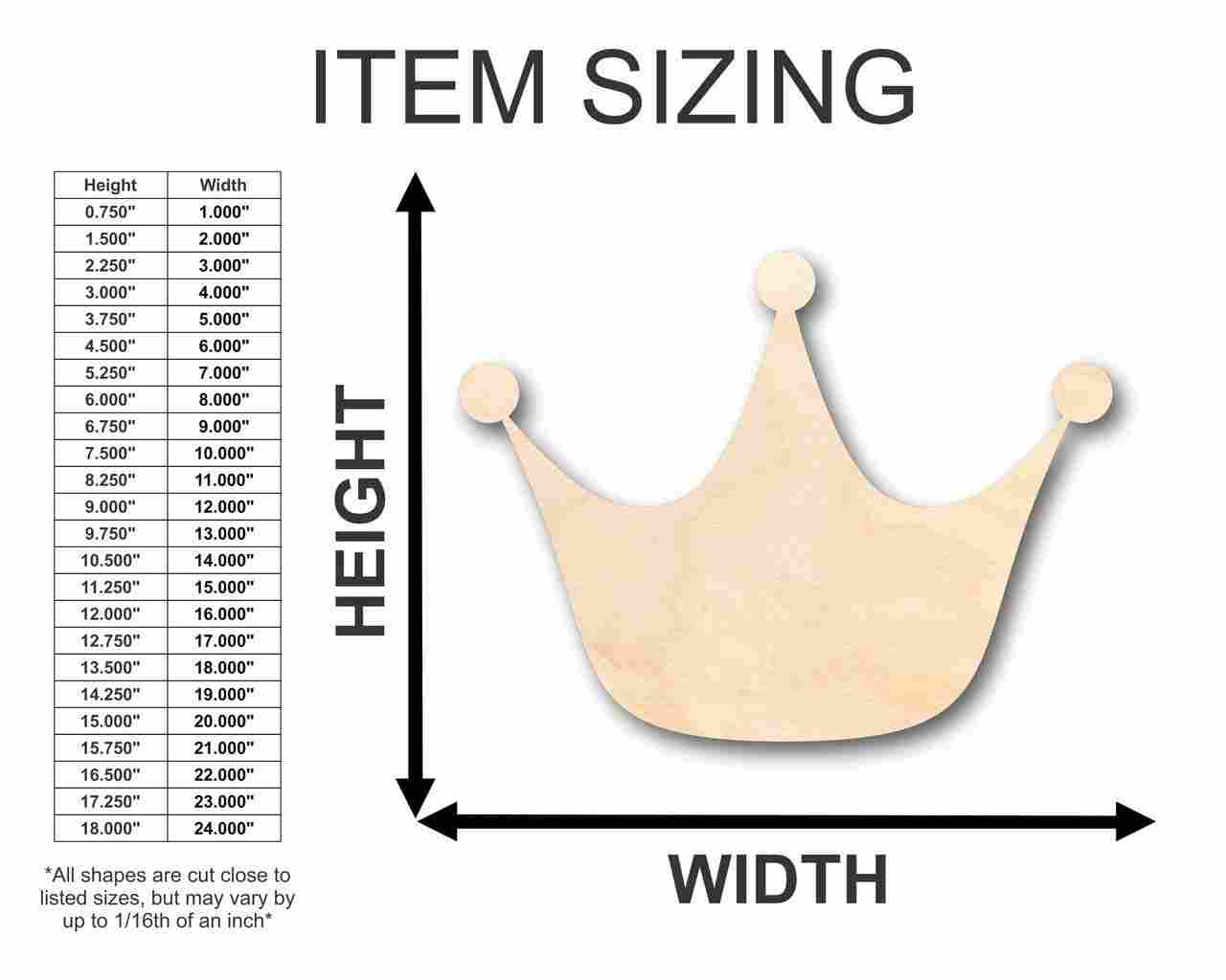 Unfinished Wood Princess Crown Shape - Royalty - Craft - up to 46" DIY - Image 2