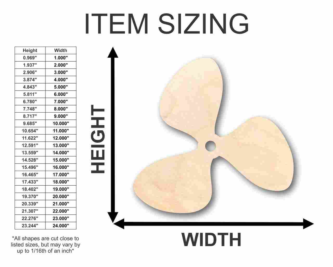 Unfinished Wood Propeller Shape - Fishing - Boat - Craft - up to 46" DIY - Image 2