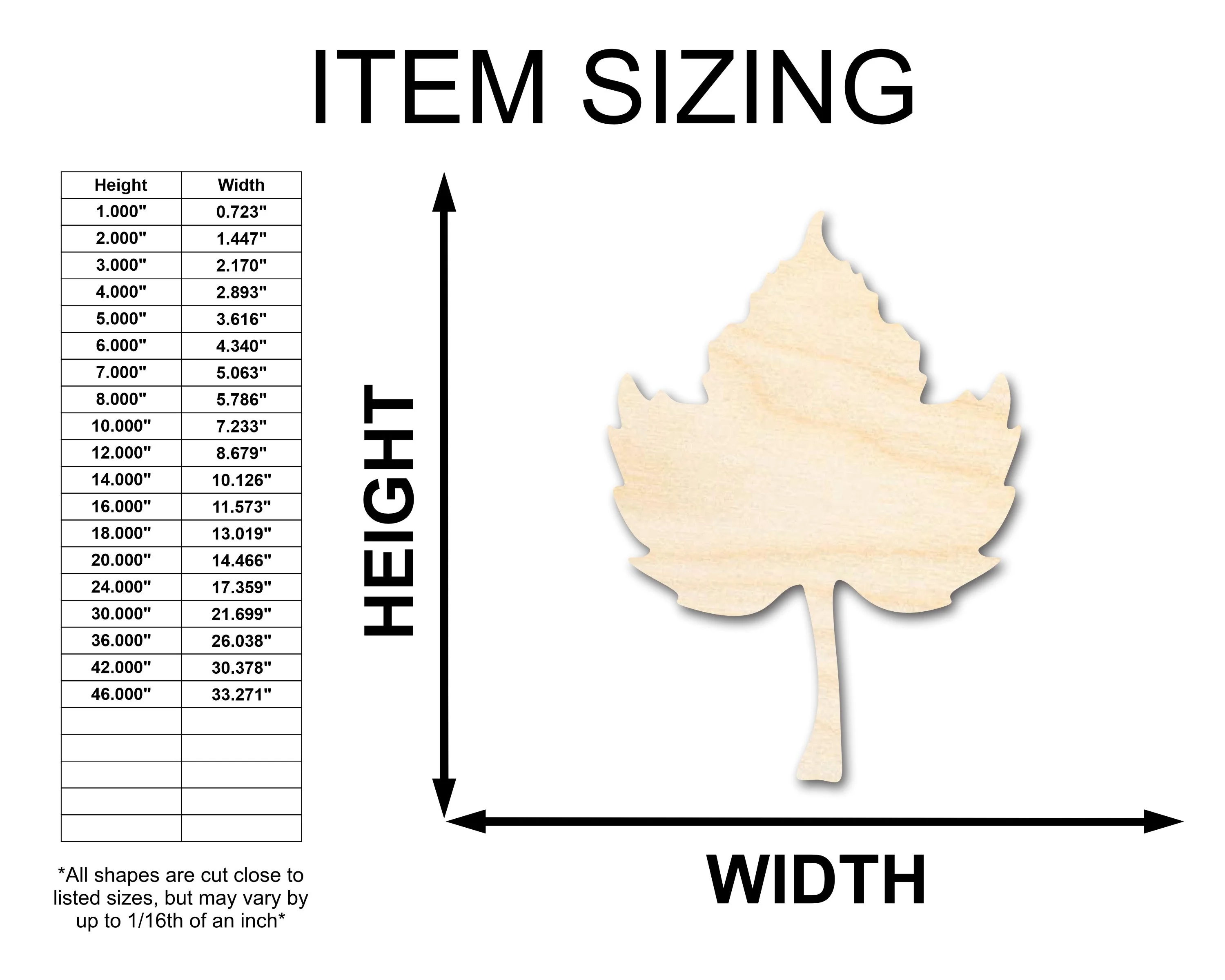 Unfinished Wood Pumpkin Leaf Shape - Fall - Craft - up to 46" DIY - Image 2