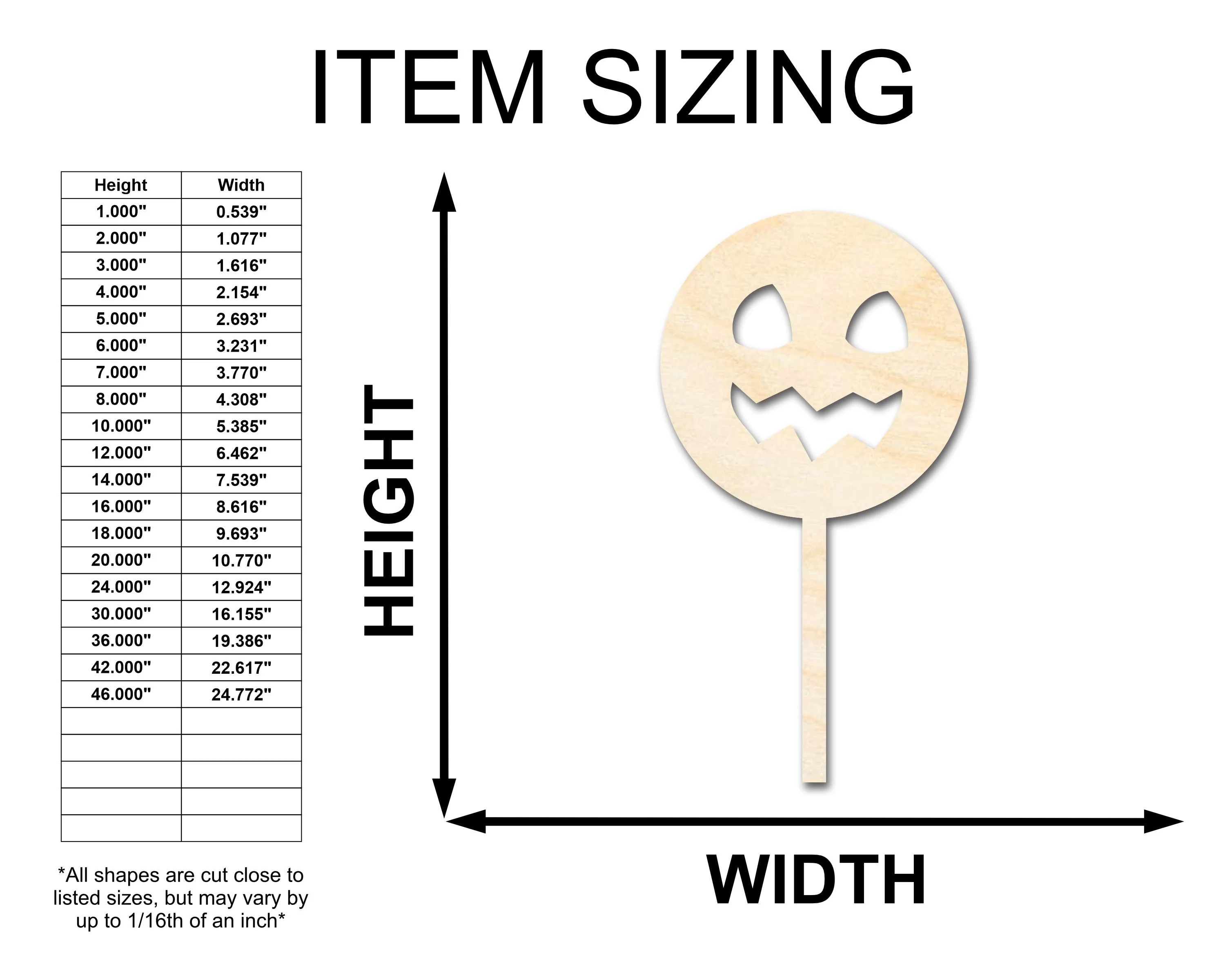 Unfinished Wood Pumpkin Lollipop Shape - Craft - up to 46" - Image 2