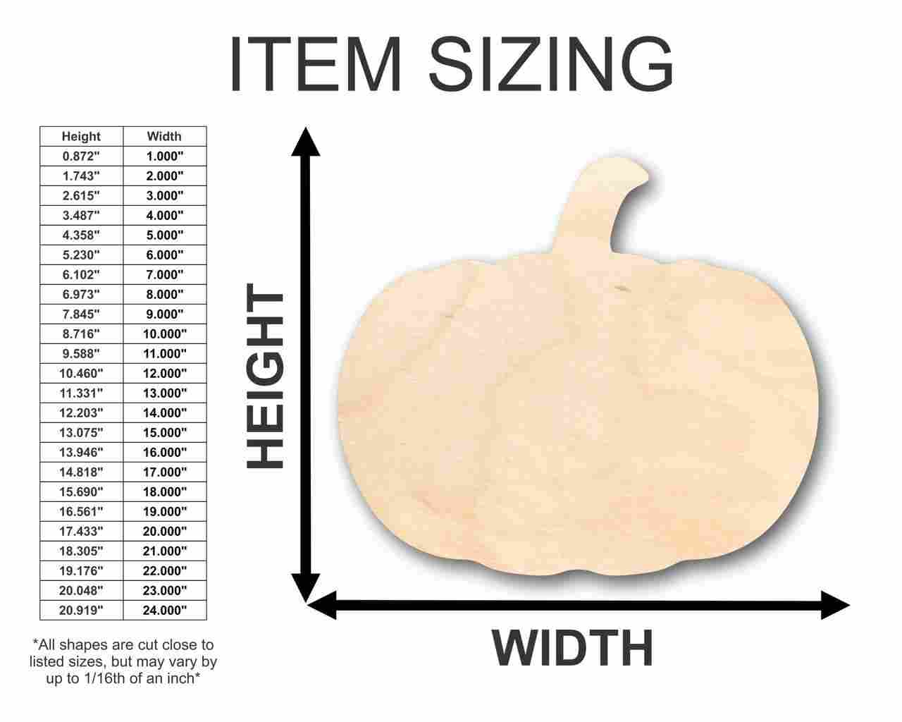 Unfinished Wood Pumpkin Shape - Fall - Halloween - Patch - Craft - up to 46" DIY - Image 2