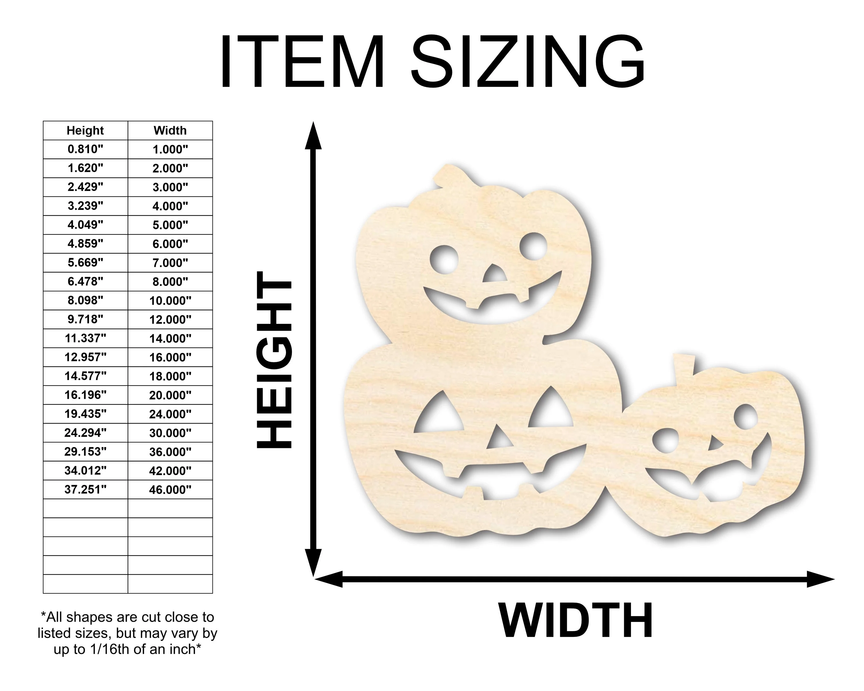 Unfinished Wood Pumpkin Stack Shape - Craft - up to 46" - Image 2