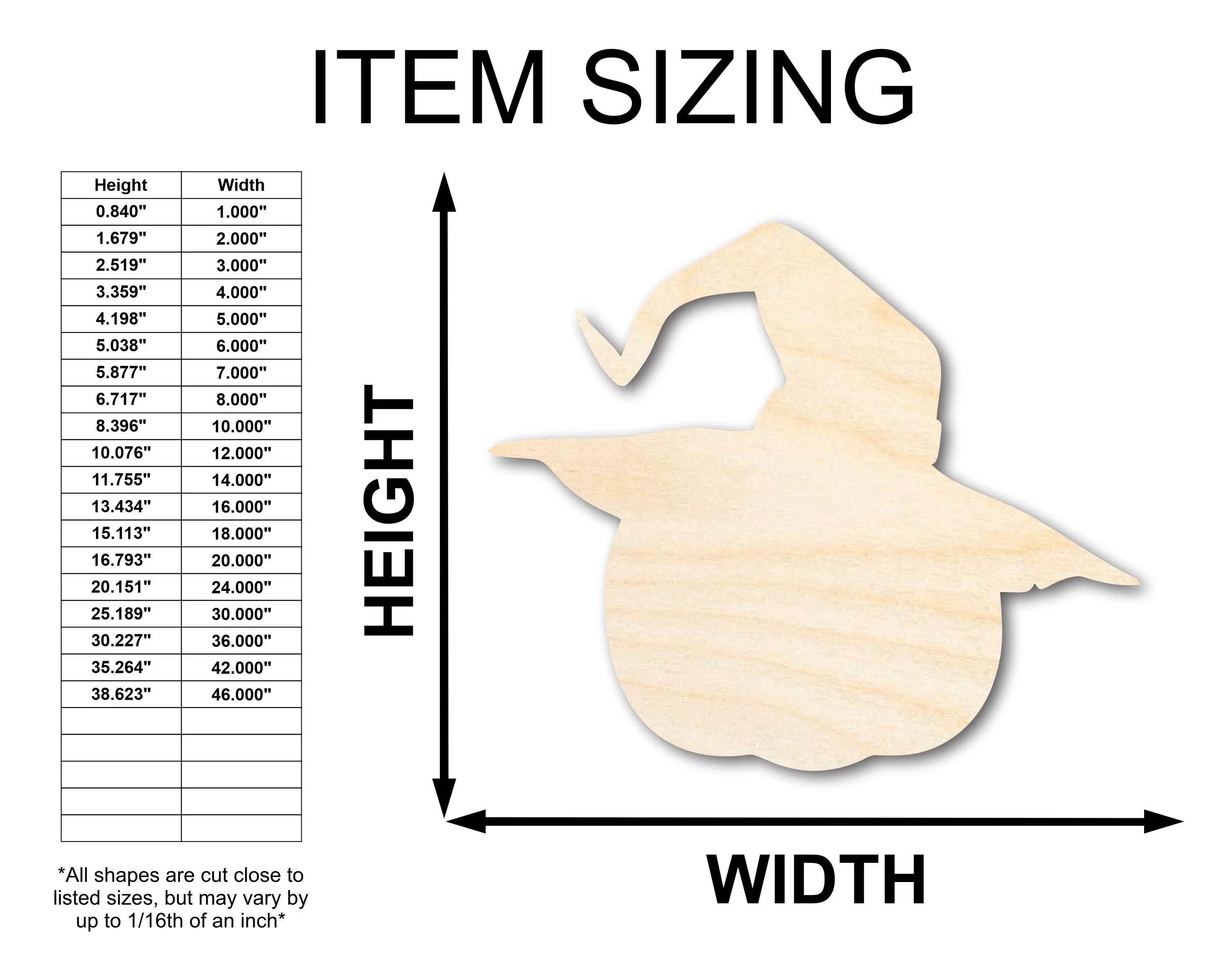 Unfinished Wood Pumpkin Wizard Shape | Craft Cutout | up to 46" DIY - Image 2