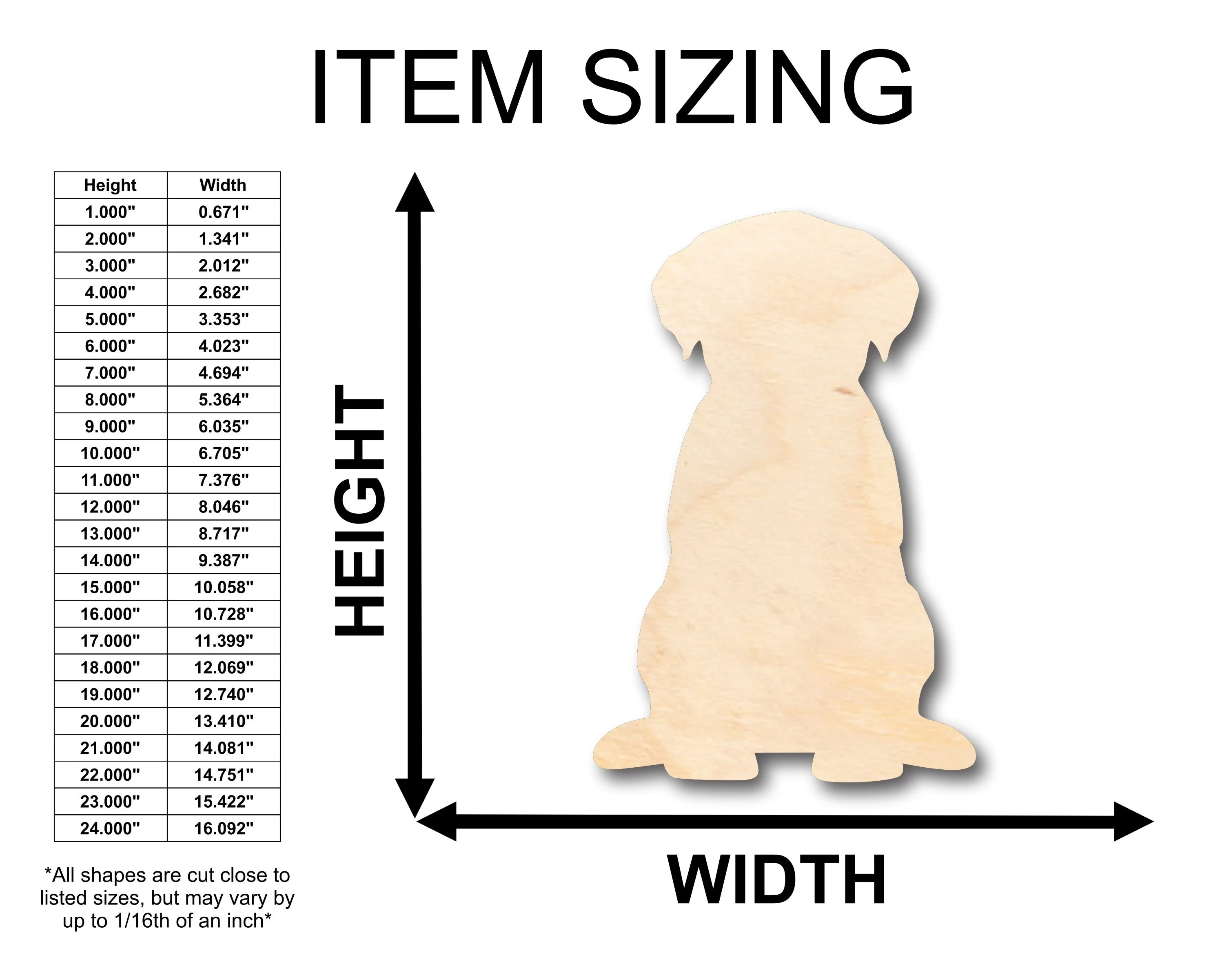 Unfinished Wood Puppy Dog Shape - Craft - up to 46" DIY - Image 2