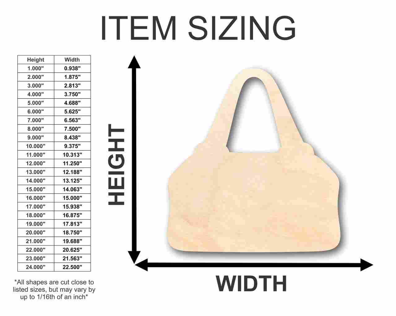 Unfinished Wood Purse Shape - Craft - up to 46" DIY - Image 2
